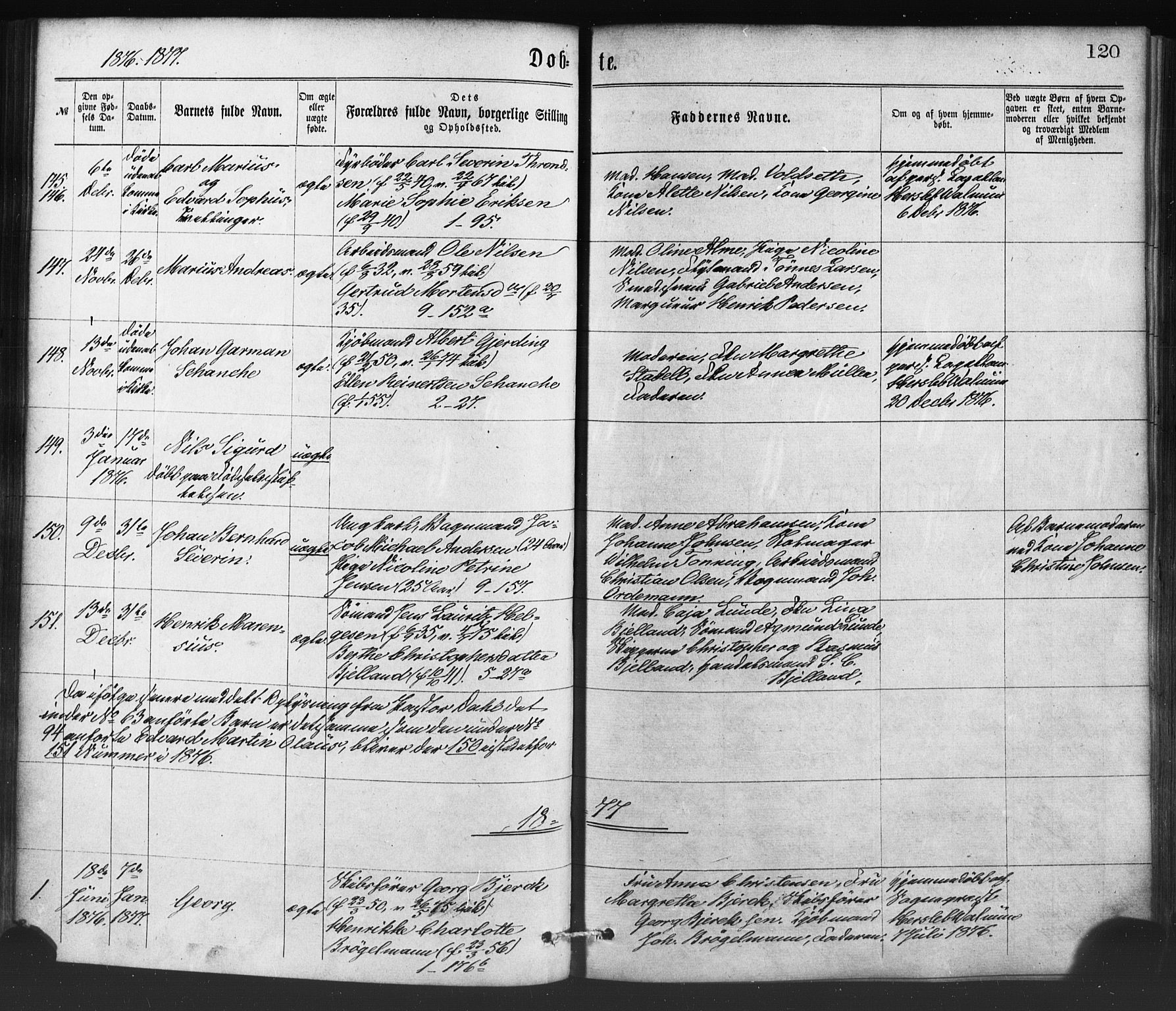 Nykirken Sokneprestembete, SAB/A-77101/H/Haa/L0016: Parish register (official) no. B 3, 1870-1884, p. 120