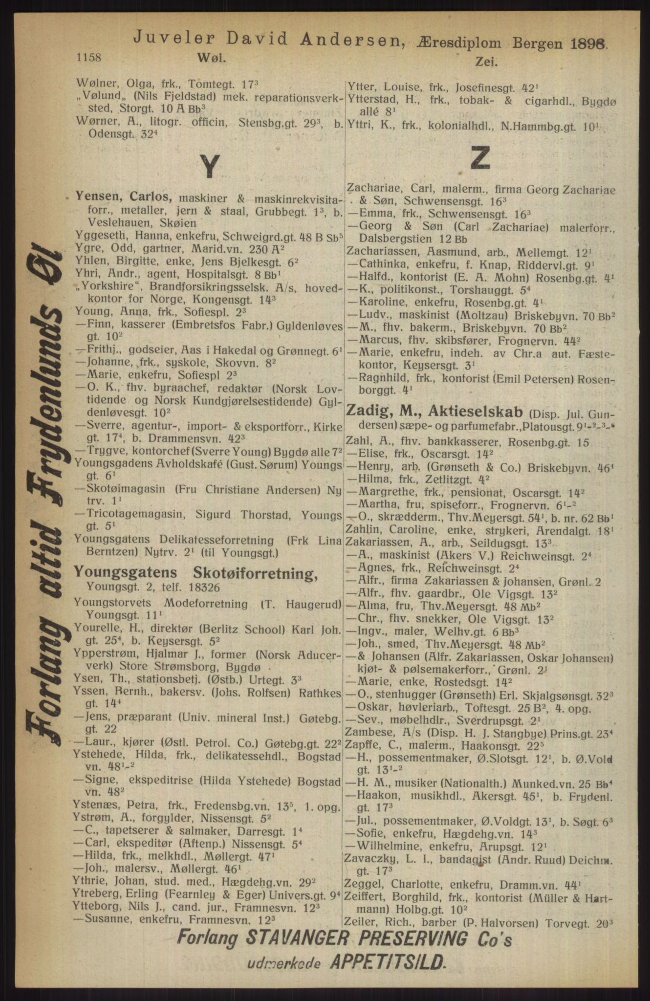 Kristiania/Oslo adressebok, PUBL/-, 1914, p. 1158