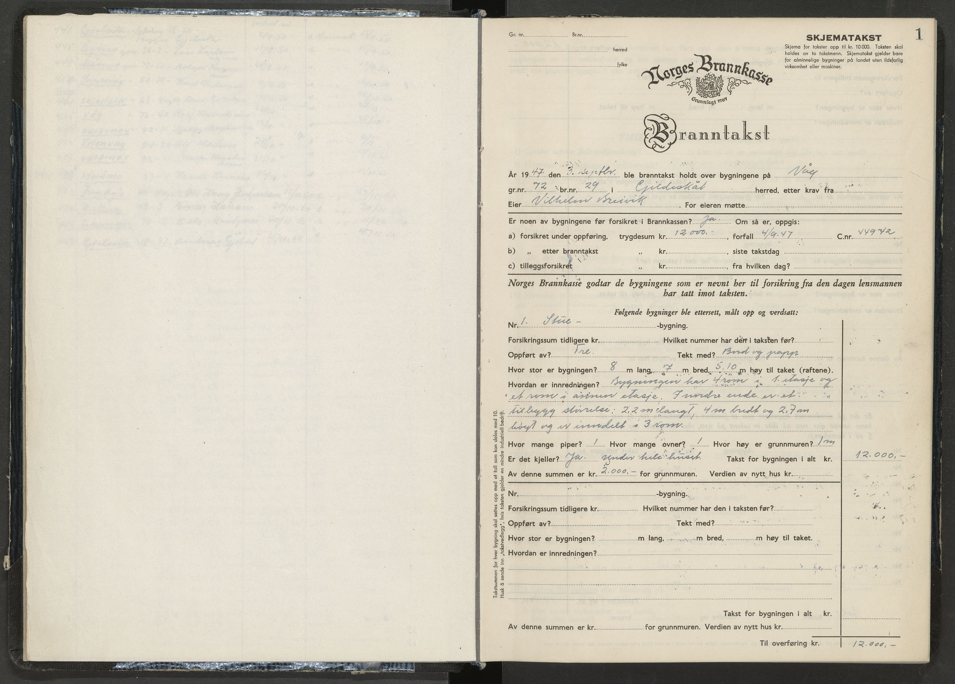 Norges Brannkasse Gildeskål, AV/SAT-A-5591/Fb/L0011: Branntakstprotokoll, 1947-1950