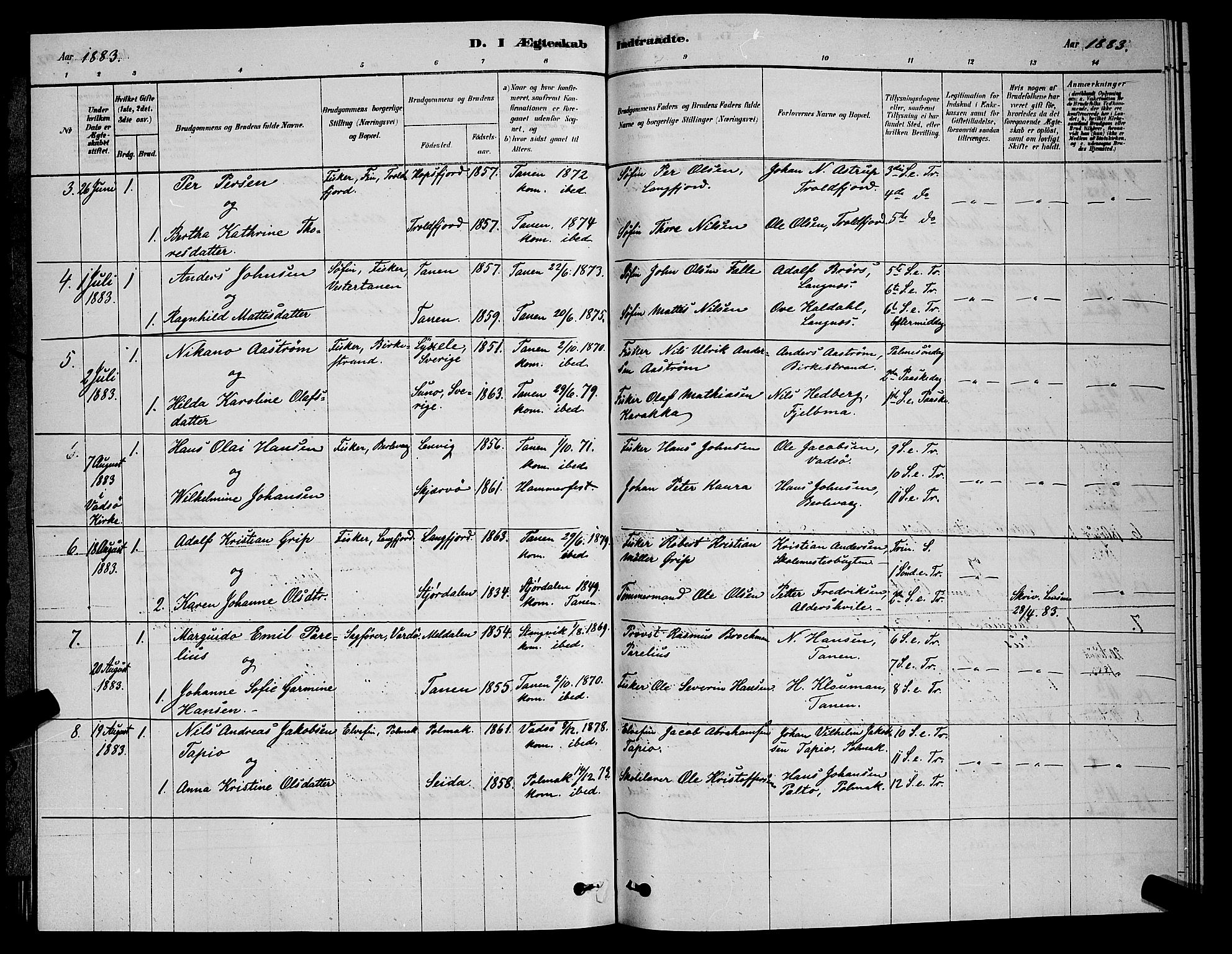 Tana sokneprestkontor, AV/SATØ-S-1334/H/Hb/L0003klokker: Parish register (copy) no. 3, 1878-1890