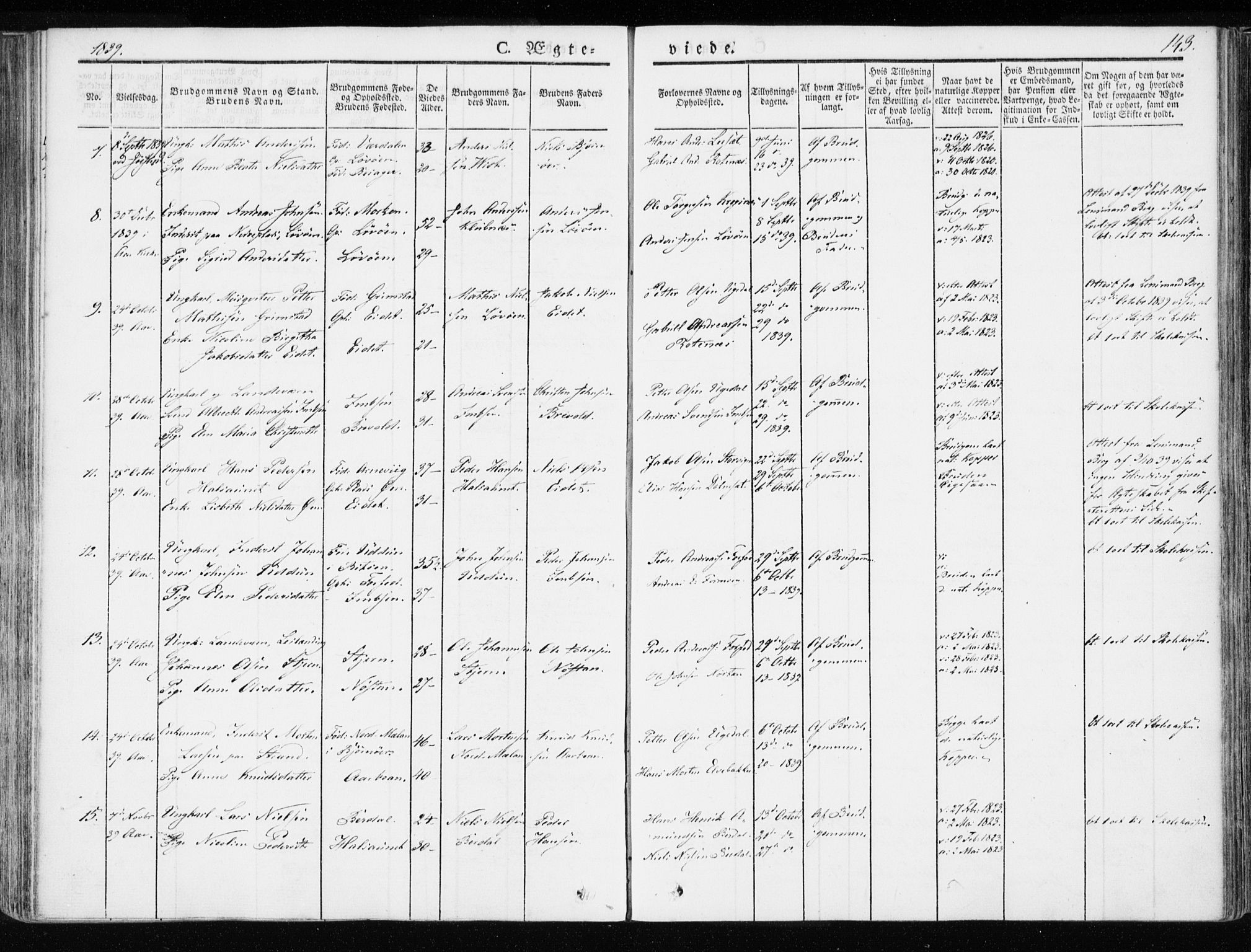 Ministerialprotokoller, klokkerbøker og fødselsregistre - Sør-Trøndelag, SAT/A-1456/655/L0676: Parish register (official) no. 655A05, 1830-1847, p. 143