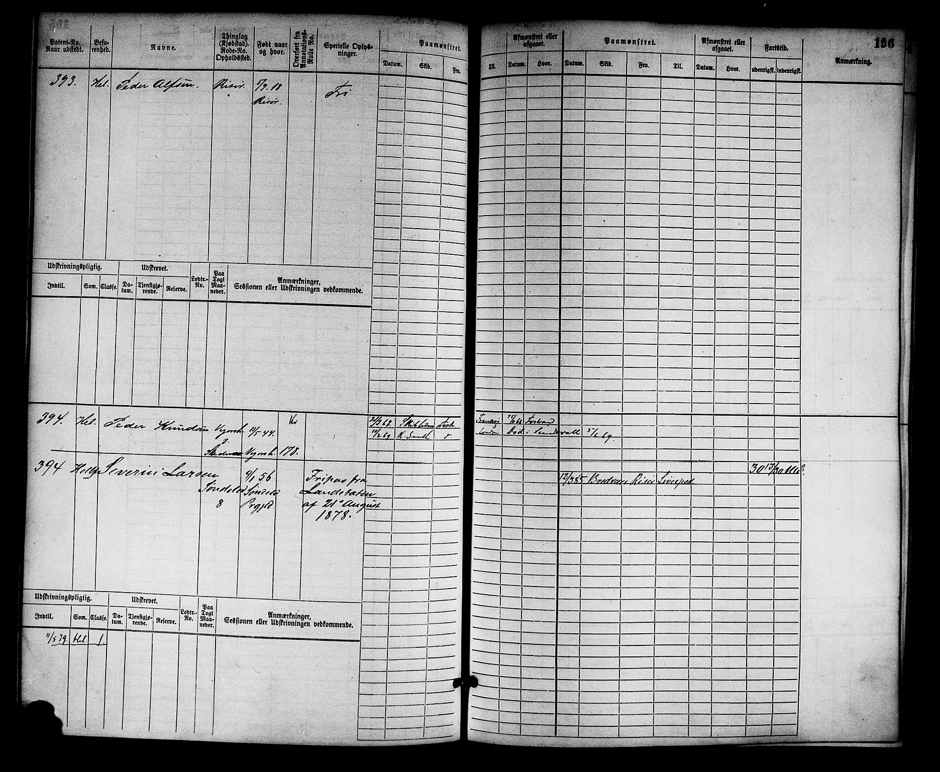 Risør mønstringskrets, AV/SAK-2031-0010/F/Fb/L0002: Hovedrulle nr 1-766, Q-2, 1868-1878, p. 204