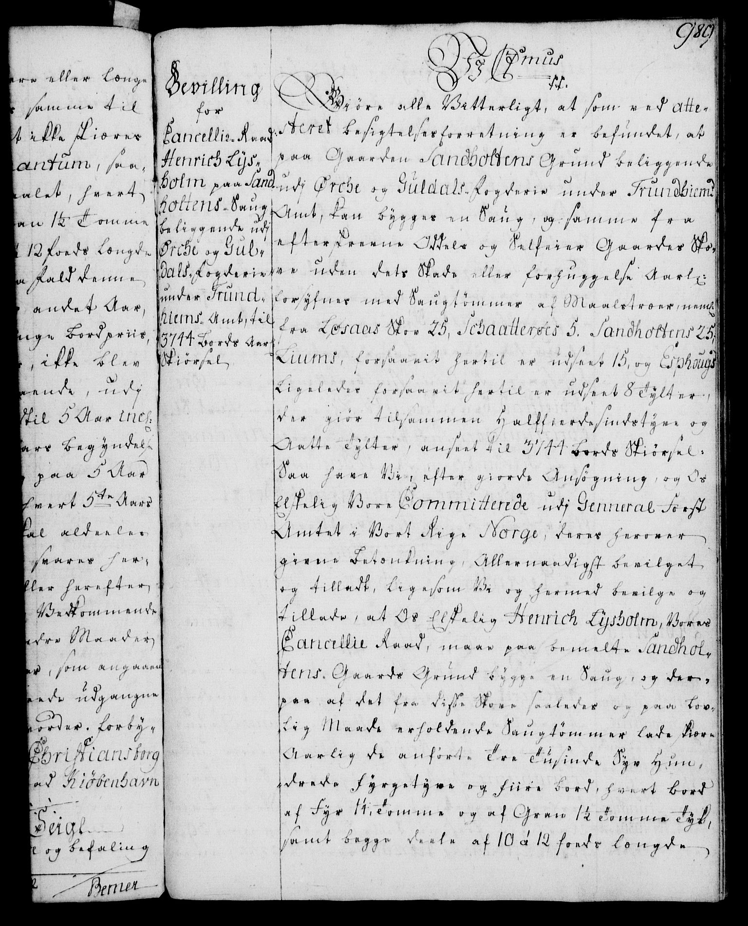Rentekammeret, Kammerkanselliet, RA/EA-3111/G/Gg/Gga/L0007: Norsk ekspedisjonsprotokoll med register (merket RK 53.7), 1759-1768, p. 989