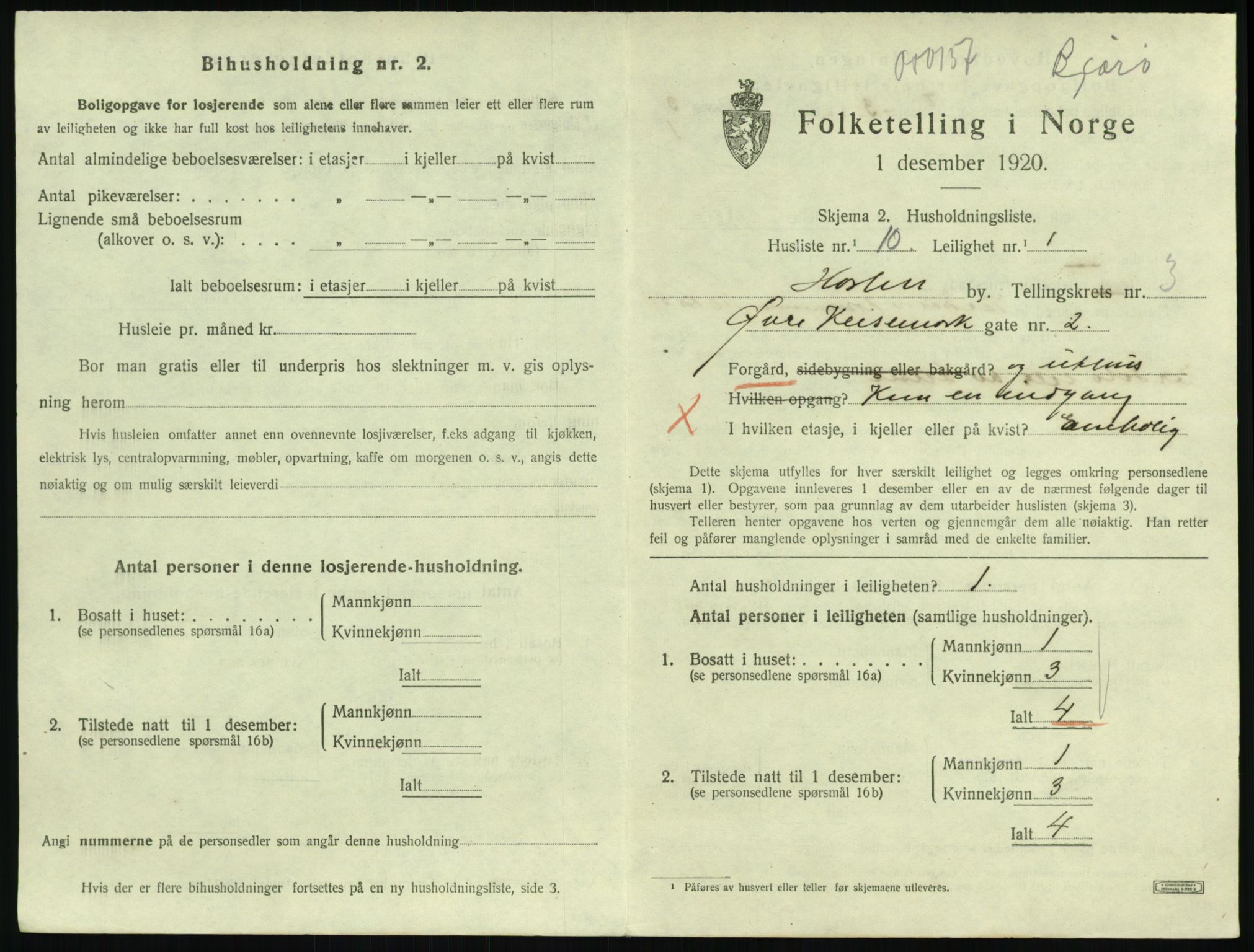SAKO, 1920 census for Horten, 1920, p. 4165