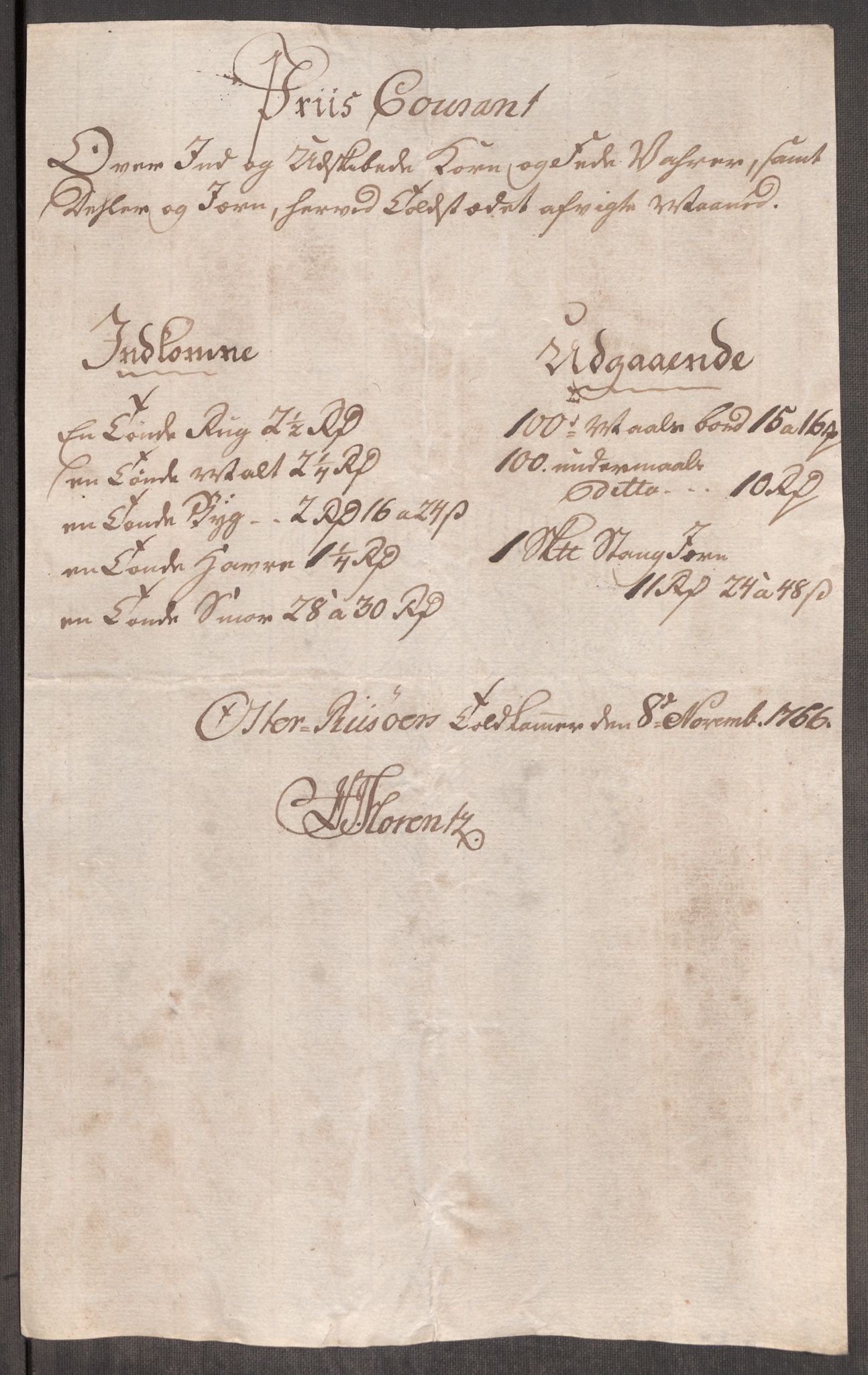 Rentekammeret inntil 1814, Realistisk ordnet avdeling, AV/RA-EA-4070/Oe/L0008: [Ø1]: Priskuranter, 1764-1768, p. 664