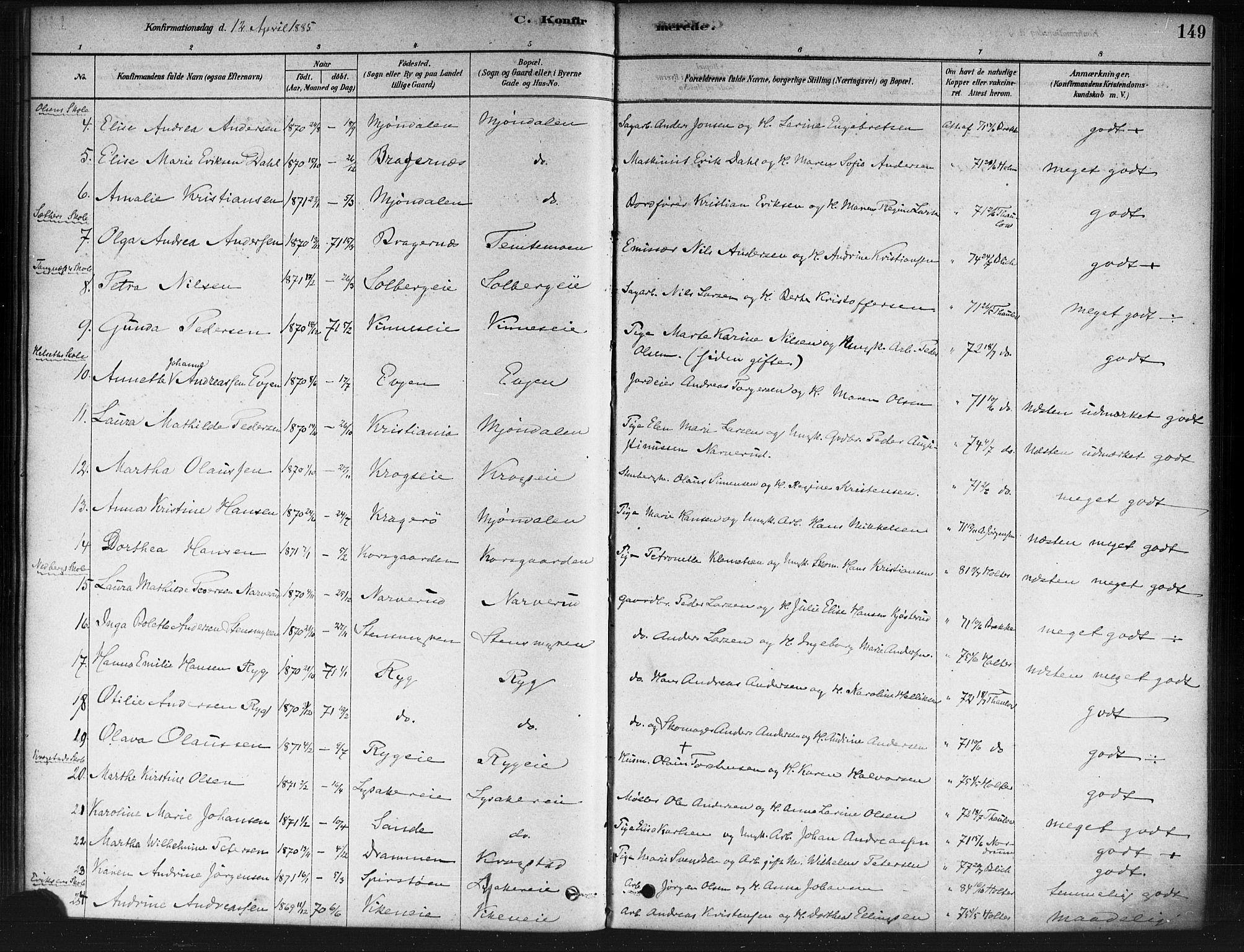 Nedre Eiker kirkebøker, SAKO/A-612/F/Fa/L0002: Parish register (official) no. 2, 1878-1885, p. 149