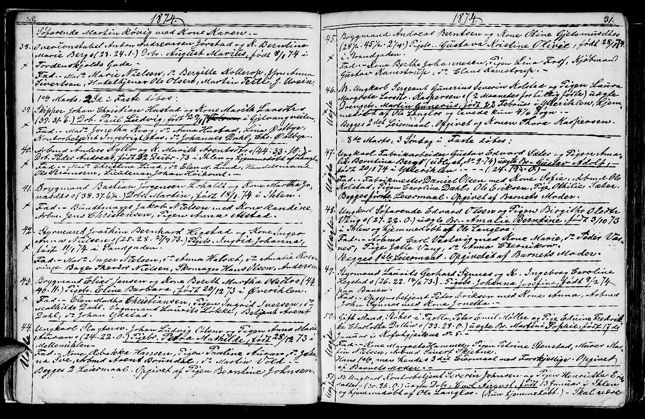 Ministerialprotokoller, klokkerbøker og fødselsregistre - Sør-Trøndelag, SAT/A-1456/602/L0142: Parish register (copy) no. 602C10, 1872-1894, p. 31