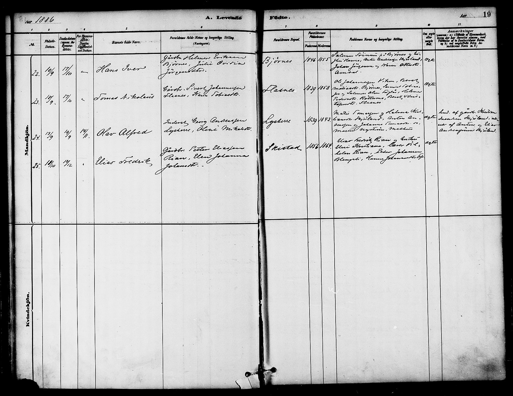 Ministerialprotokoller, klokkerbøker og fødselsregistre - Nord-Trøndelag, SAT/A-1458/764/L0555: Parish register (official) no. 764A10, 1881-1896, p. 19
