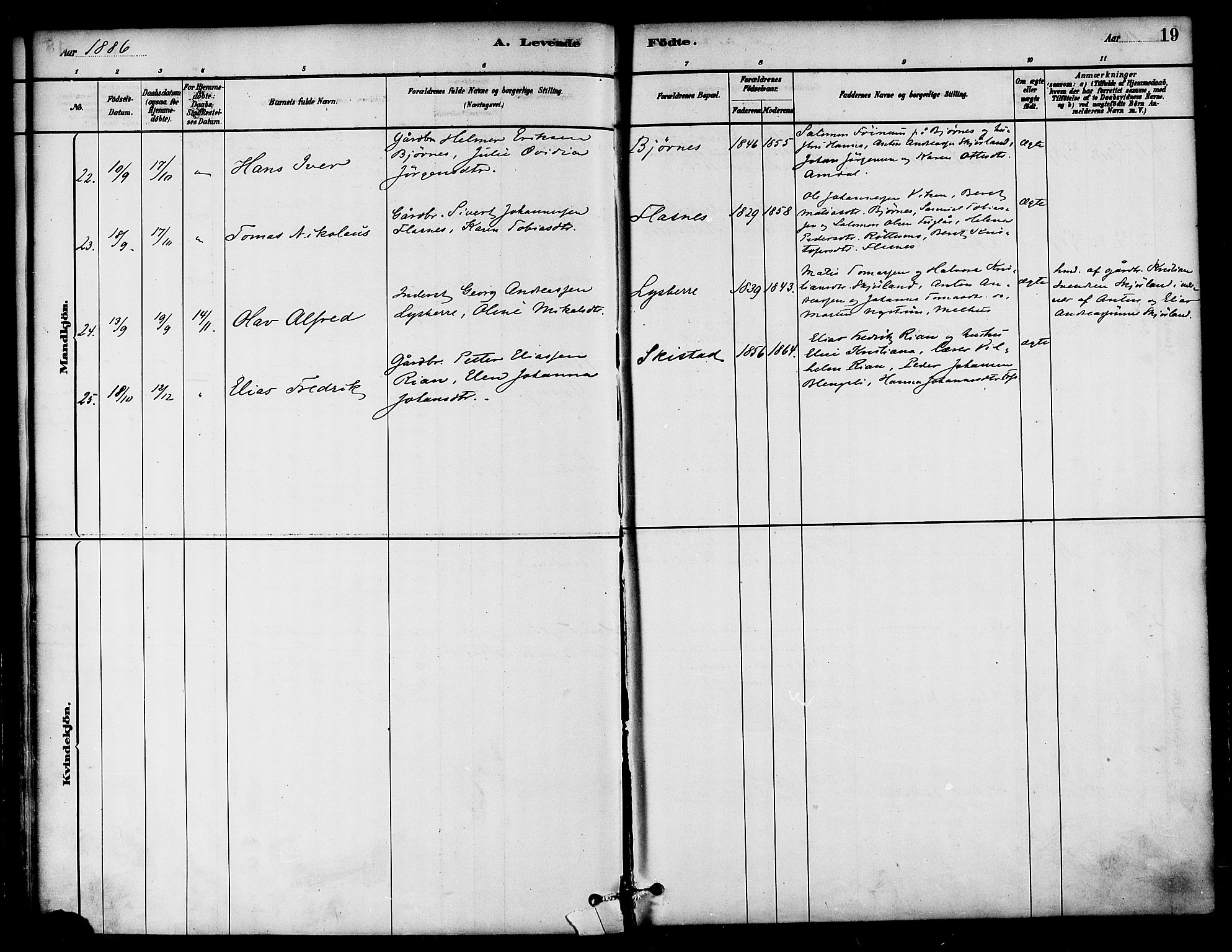 Ministerialprotokoller, klokkerbøker og fødselsregistre - Nord-Trøndelag, AV/SAT-A-1458/764/L0555: Parish register (official) no. 764A10, 1881-1896, p. 19