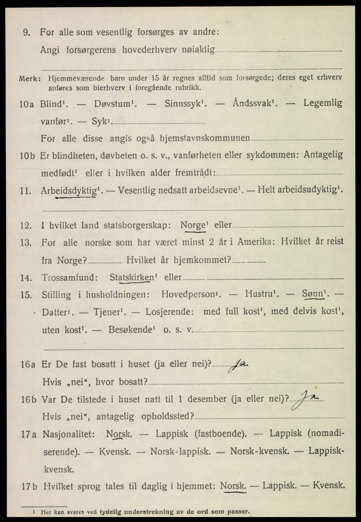 SAT, 1920 census for Leka, 1920, p. 1720