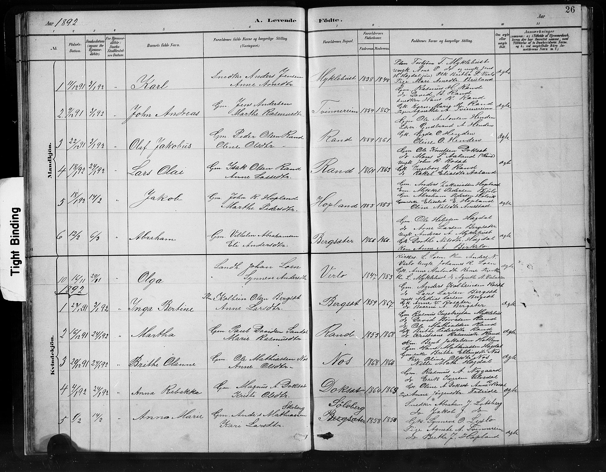 Innvik sokneprestembete, SAB/A-80501: Parish register (copy) no. C 3, 1883-1911, p. 26