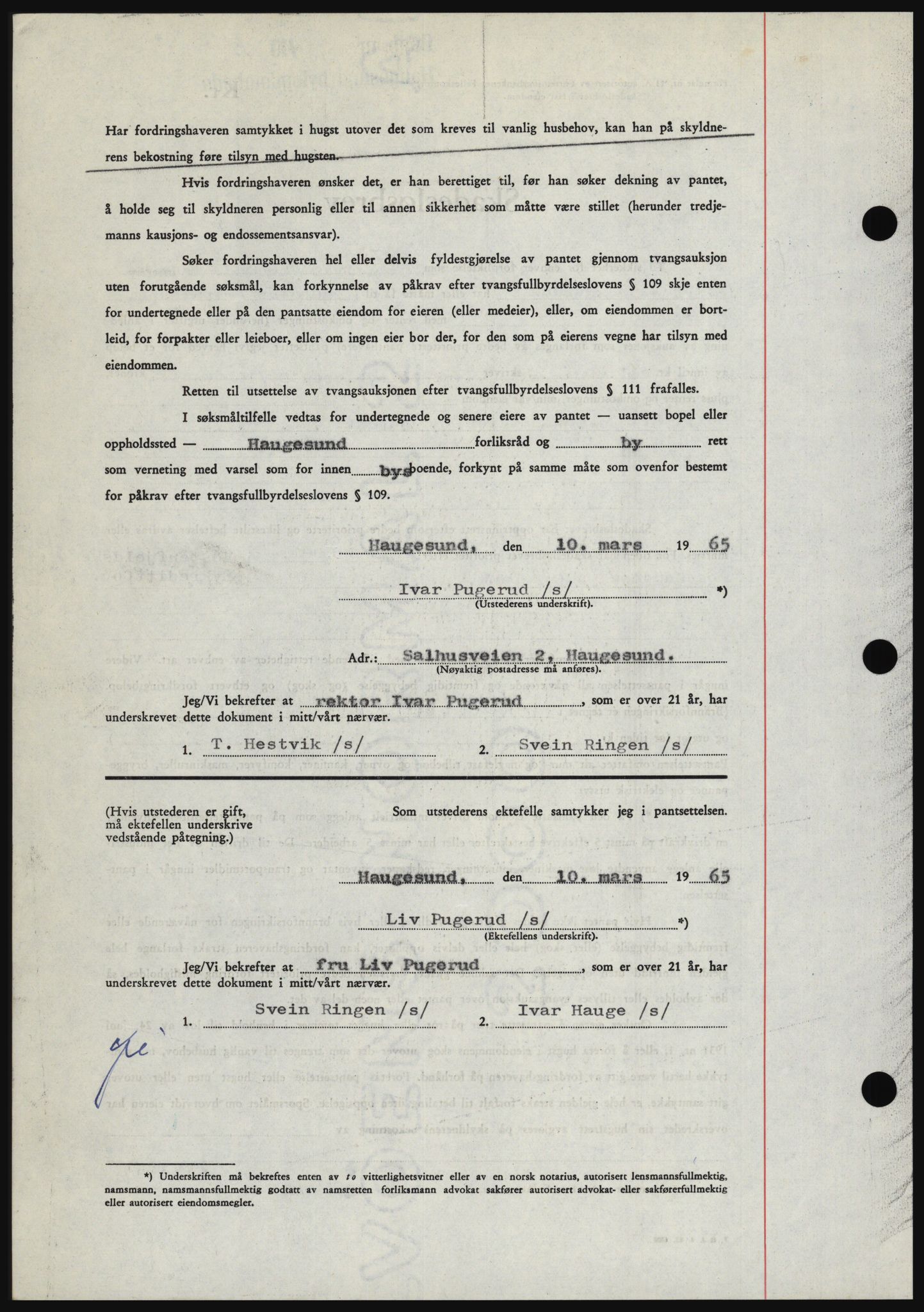 Haugesund tingrett, SAST/A-101415/01/II/IIC/L0053: Mortgage book no. B 53, 1965-1965, Diary no: : 636/1965