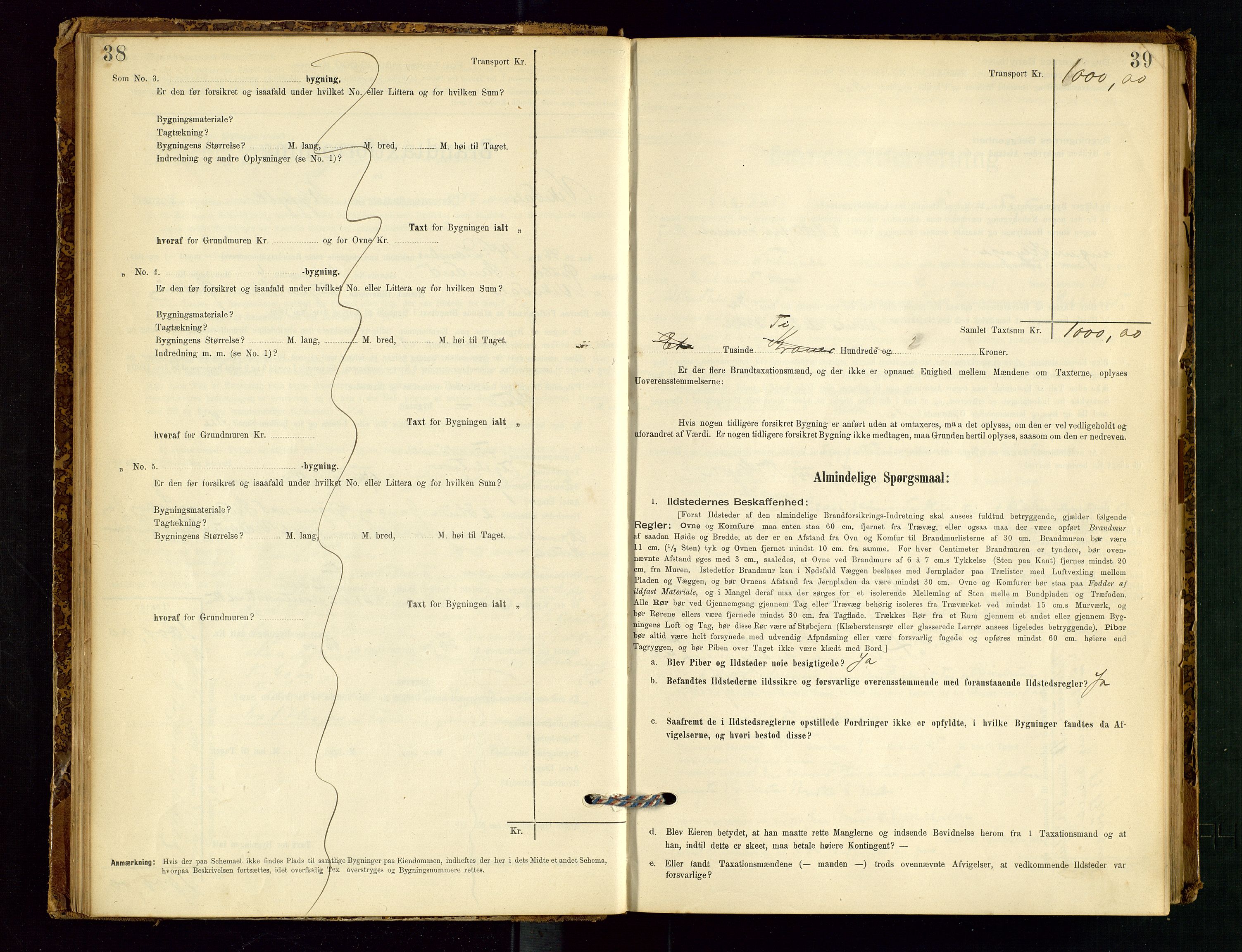 Vikedal lensmannskontor, SAST/A-100179/Gob/L0004: Branntakstprotokoll, 1894-1952, p. 38-39