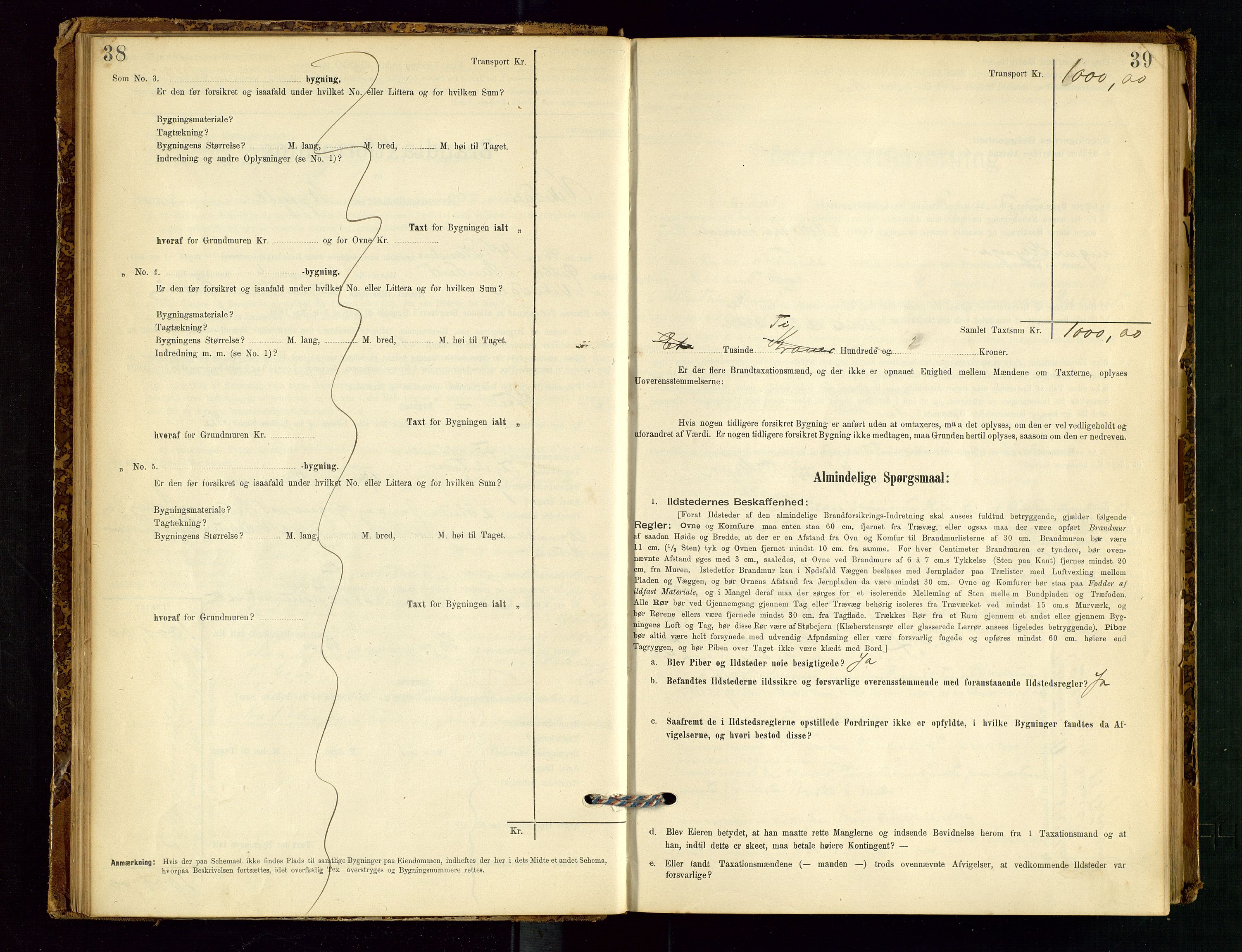 Vikedal lensmannskontor, AV/SAST-A-100179/Gob/L0004: Branntakstprotokoll, 1894-1952, p. 38-39