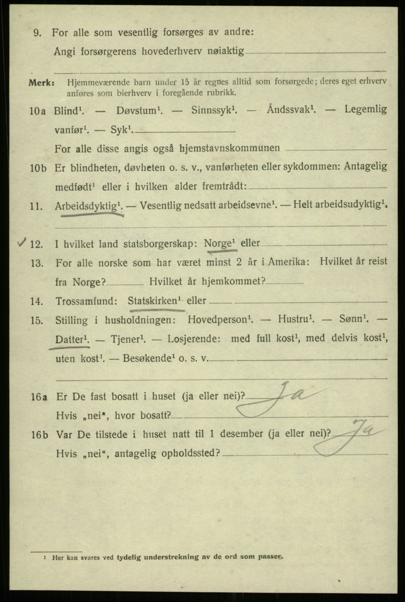 SAB, 1920 census for Bergen, 1920, p. 110408