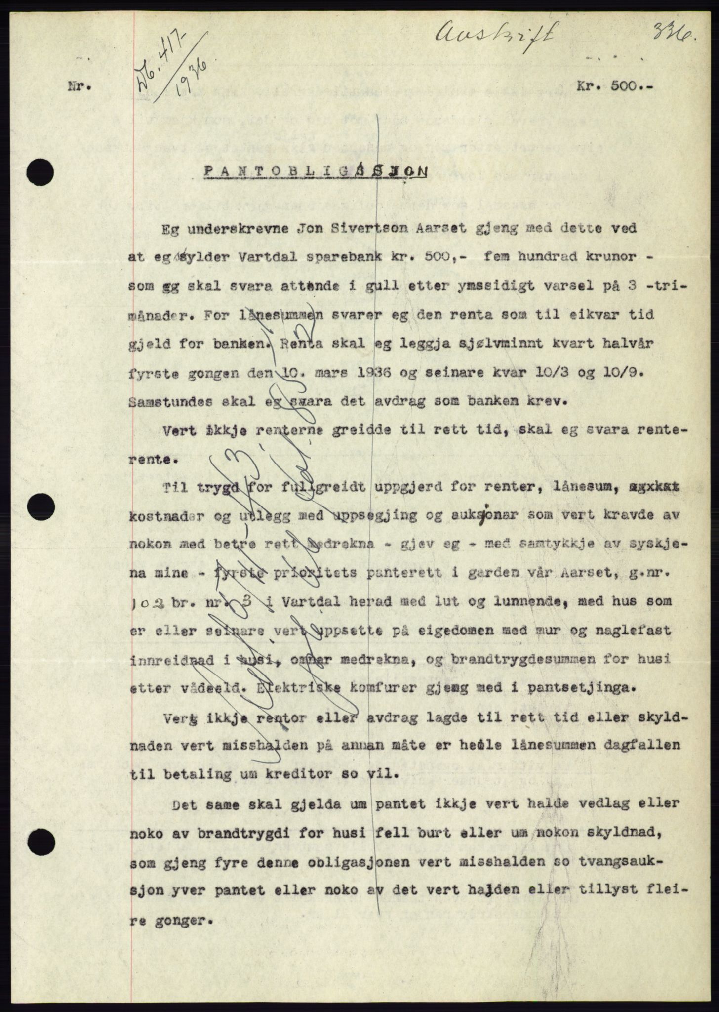 Søre Sunnmøre sorenskriveri, AV/SAT-A-4122/1/2/2C/L0060: Mortgage book no. 54, 1935-1936, Deed date: 18.03.1936