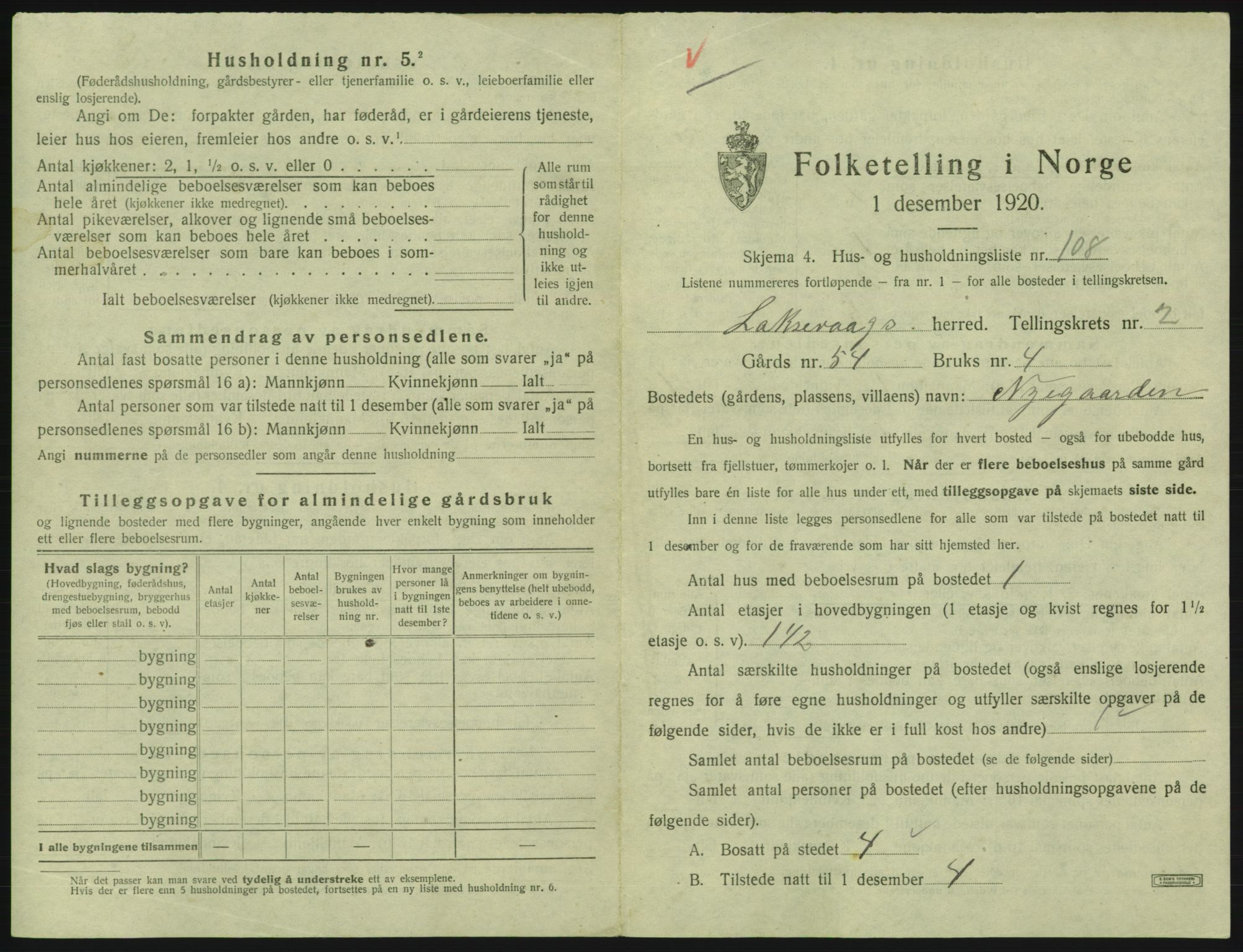 SAB, 1920 census for Laksevåg, 1920, p. 529