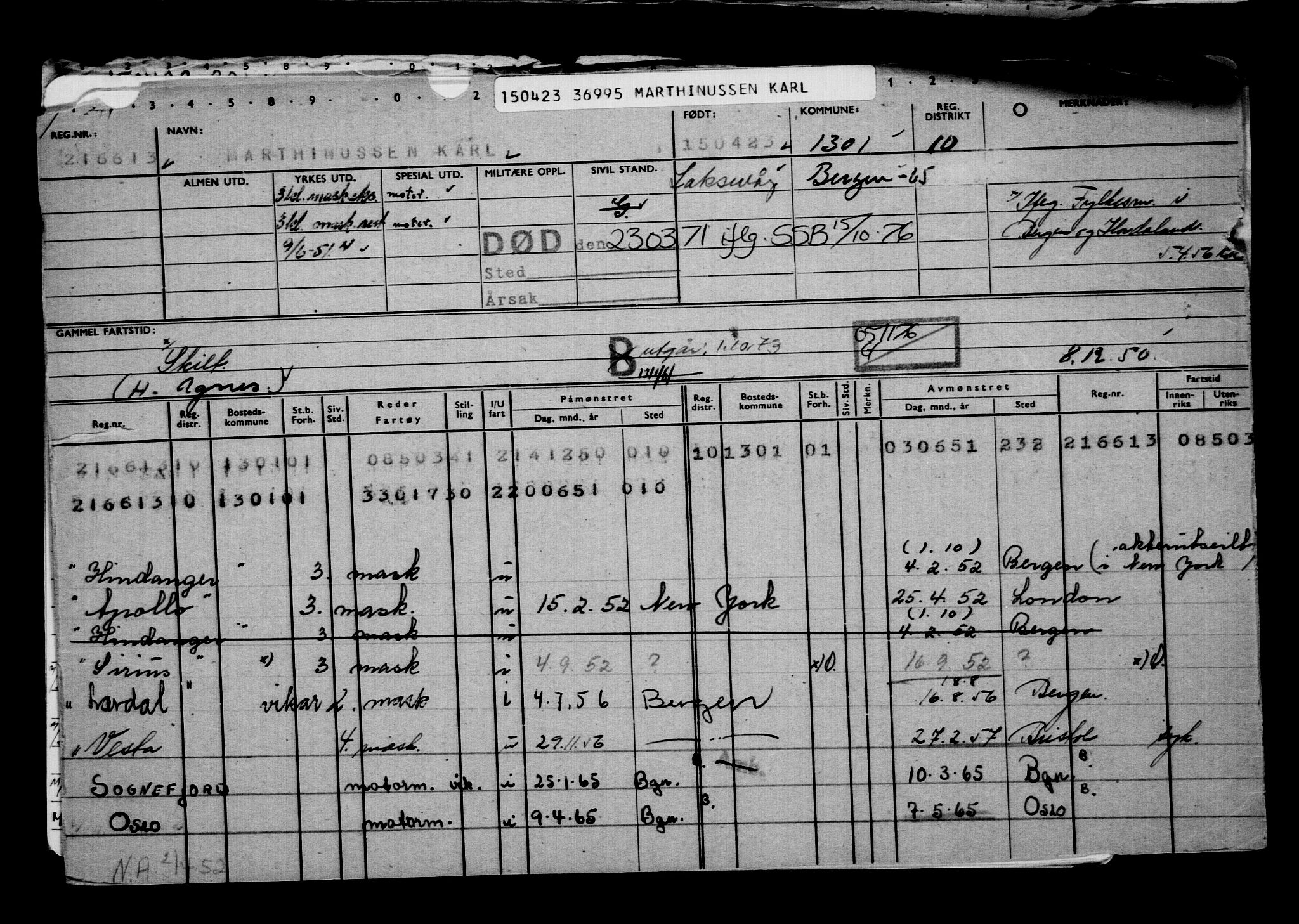 Direktoratet for sjømenn, AV/RA-S-3545/G/Gb/L0218: Hovedkort, 1923, p. 20