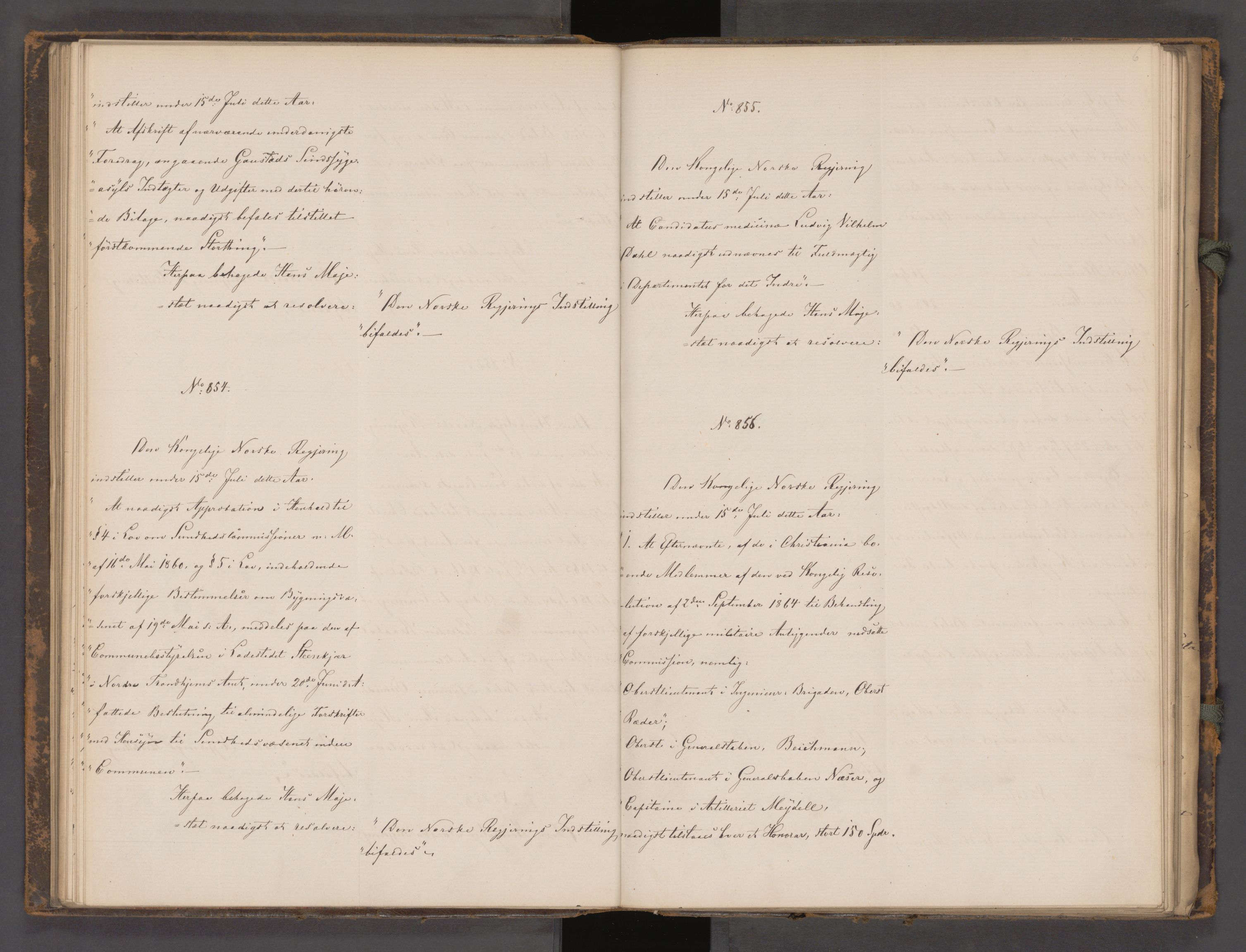 Statsrådssekretariatet, AV/RA-S-1001/A/Ab/L0104: Kgl. res. nr. 724-1001b, 2. halvår, 1865