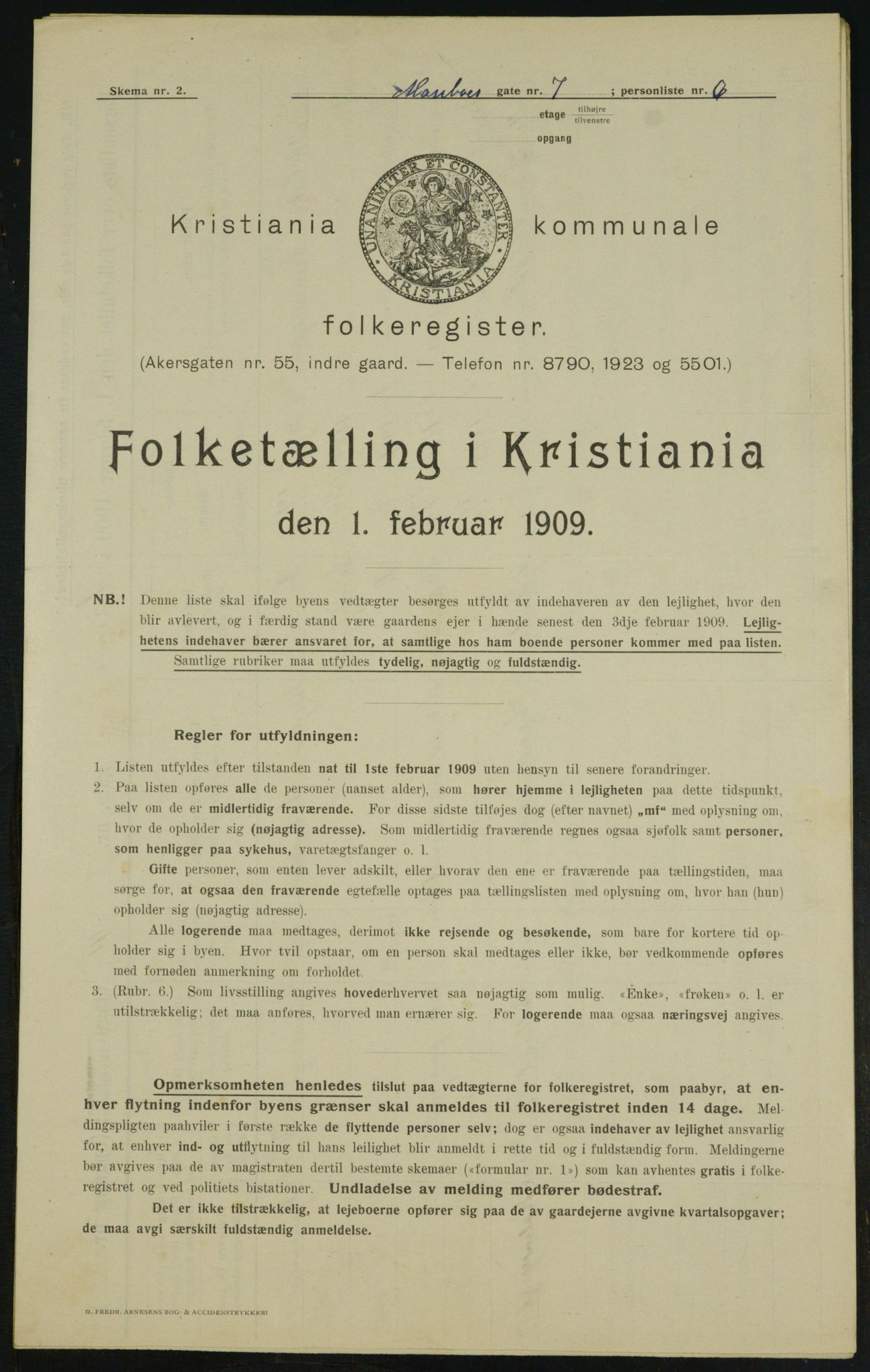 OBA, Municipal Census 1909 for Kristiania, 1909, p. 54941