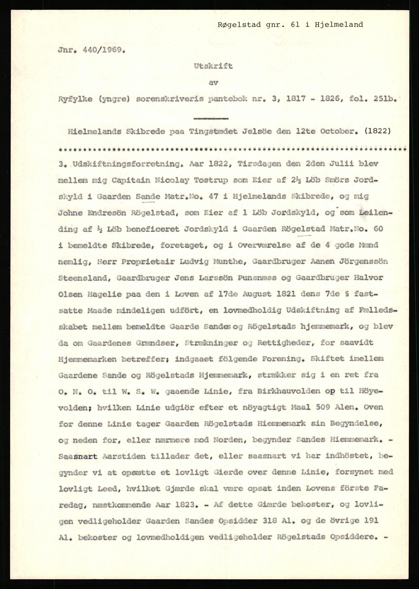 Statsarkivet i Stavanger, AV/SAST-A-101971/03/Y/Yj/L0071: Avskrifter sortert etter gårdsnavn: Røden lille - Røvær, 1750-1930, p. 41