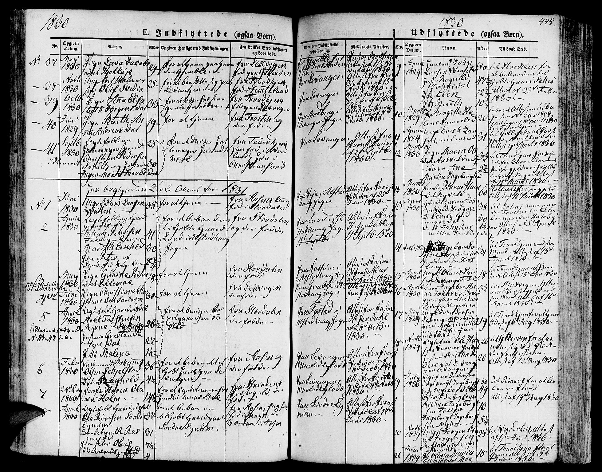 Ministerialprotokoller, klokkerbøker og fødselsregistre - Nord-Trøndelag, SAT/A-1458/717/L0152: Parish register (official) no. 717A05 /1, 1825-1836, p. 445