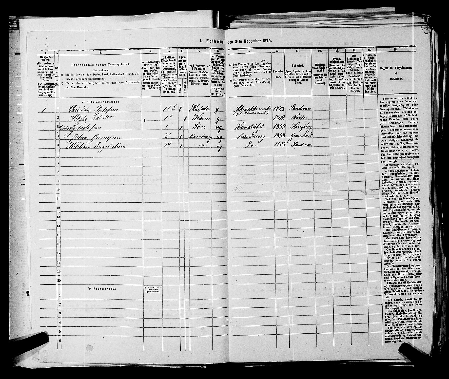 SAKO, 1875 census for 0604B Kongsberg/Kongsberg, 1875, p. 382