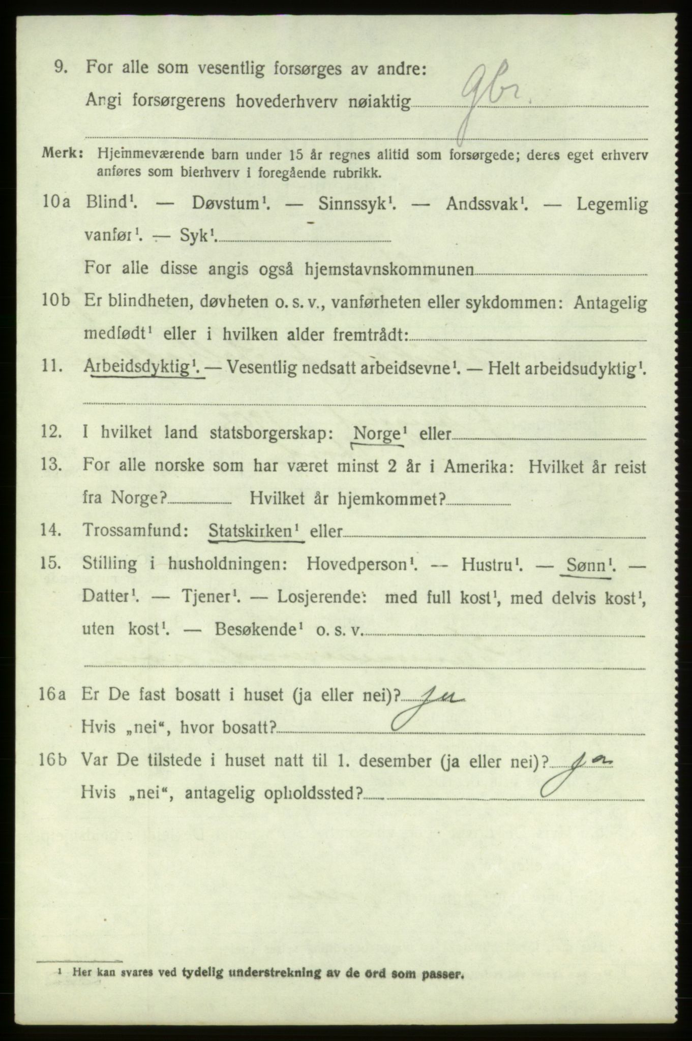 SAB, 1920 census for Stord, 1920, p. 1670