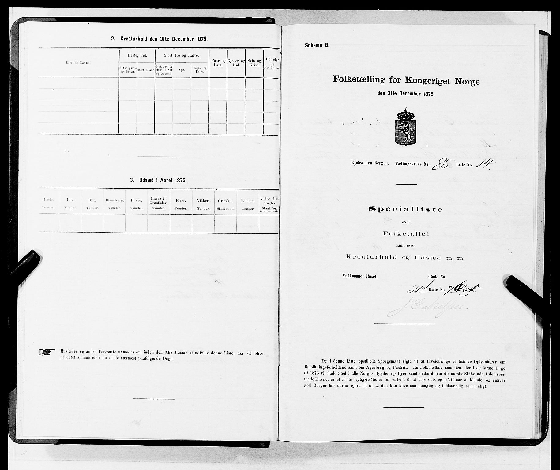 SAB, 1875 census for 1301 Bergen, 1875, p. 4587