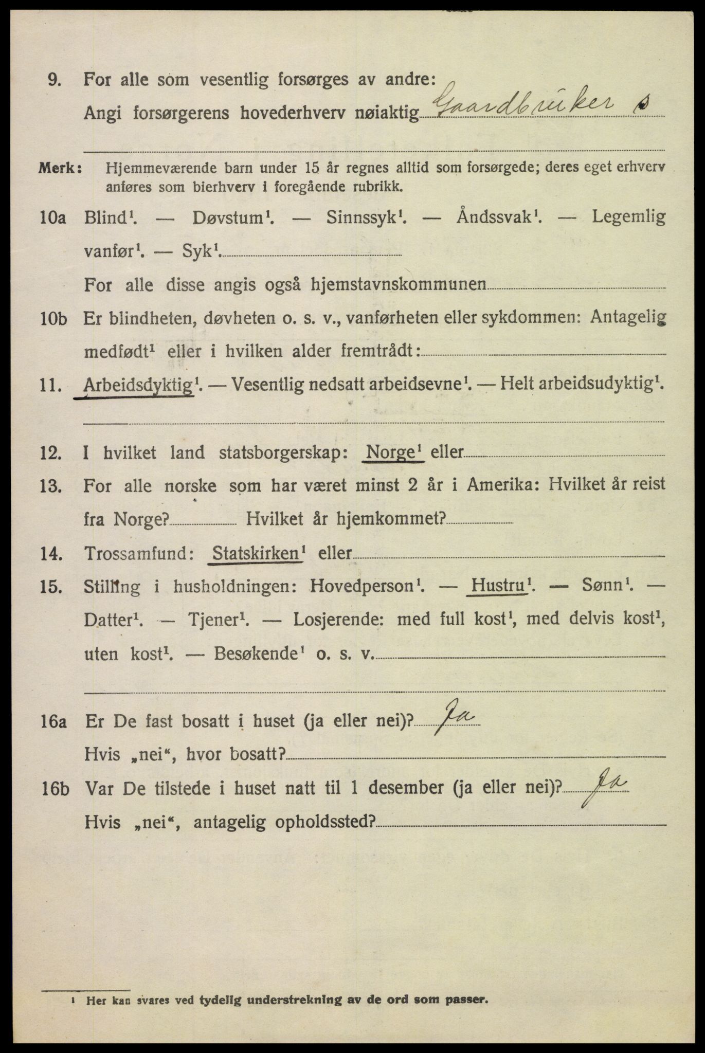 SAH, 1920 census for Østre Gausdal, 1920, p. 1365