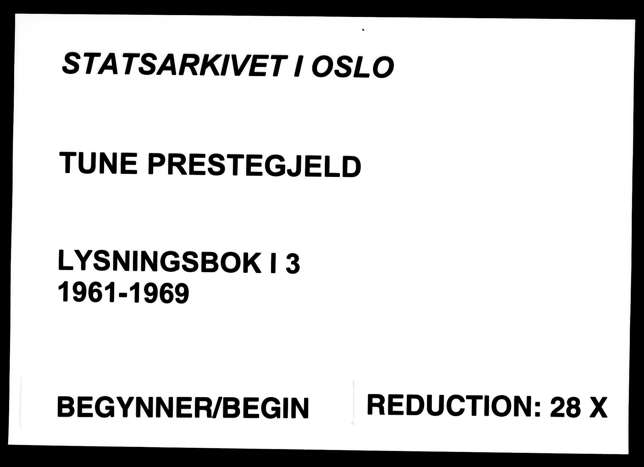 Tune prestekontor Kirkebøker, SAO/A-2007/H/Ha/L0003: Banns register no. I 3, 1961-1969