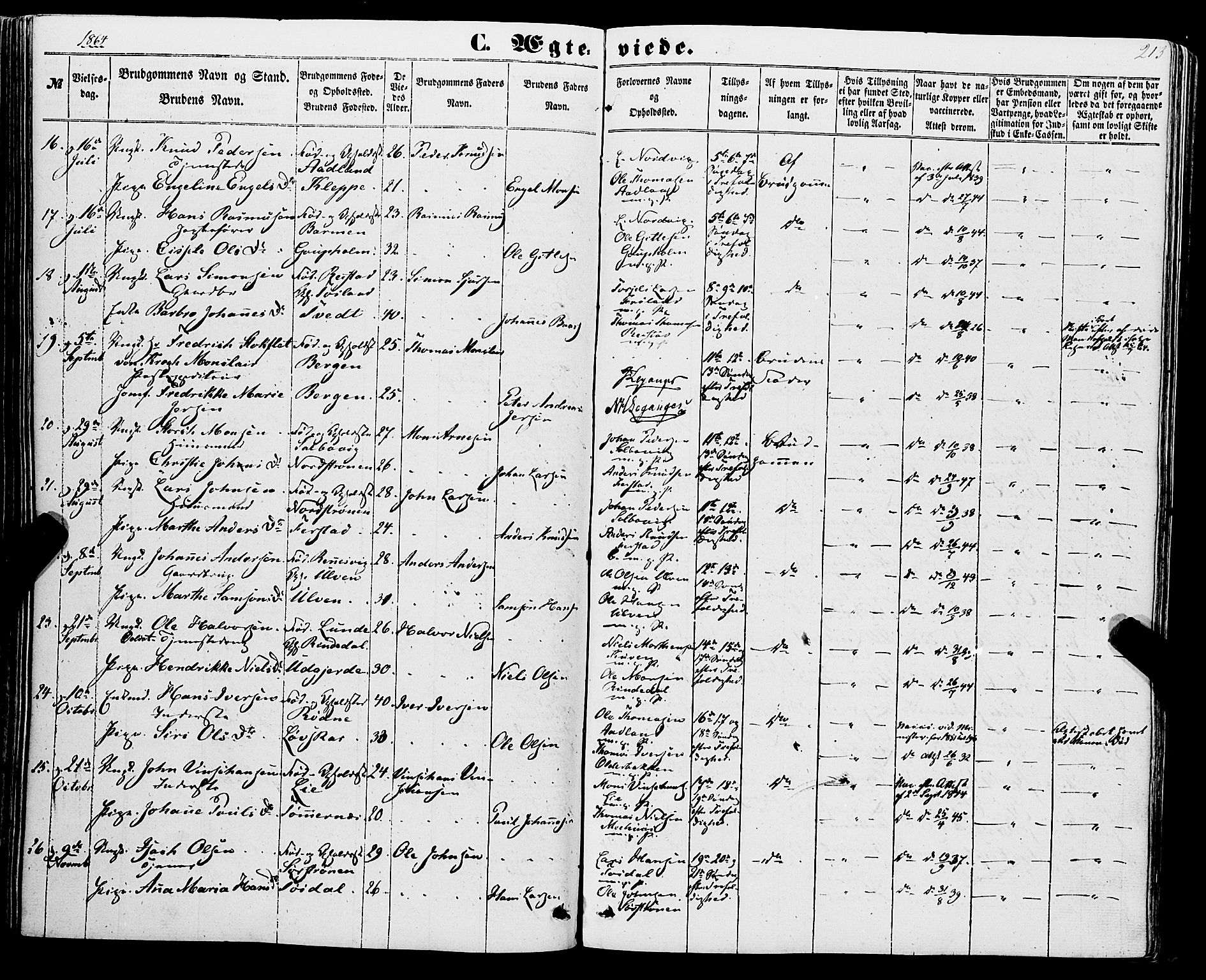 Os sokneprestembete, SAB/A-99929: Parish register (official) no. A 17, 1860-1873, p. 213