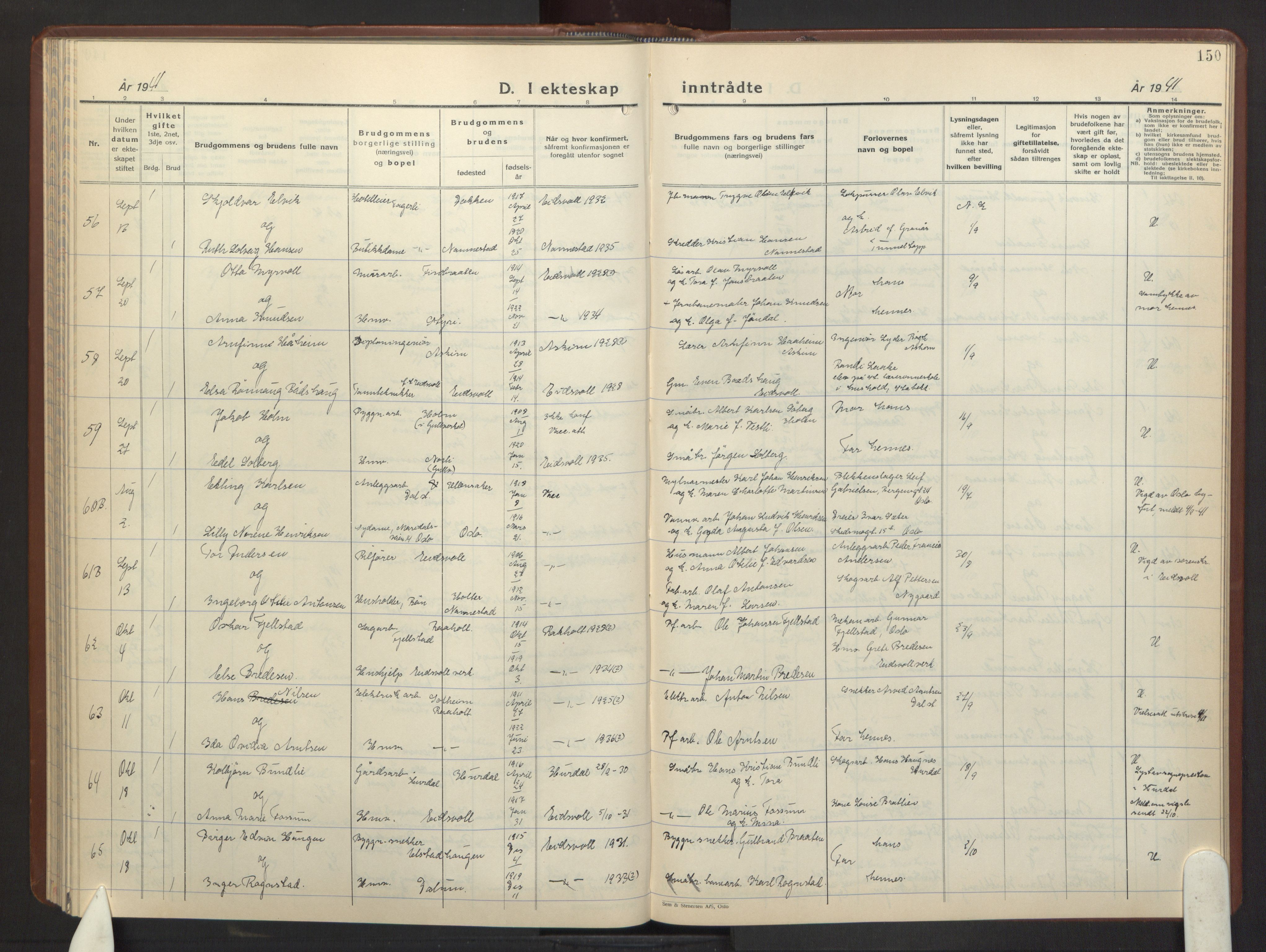Eidsvoll prestekontor Kirkebøker, AV/SAO-A-10888/G/Ga/L0013: Parish register (copy) no. I 13, 1936-1953, p. 150