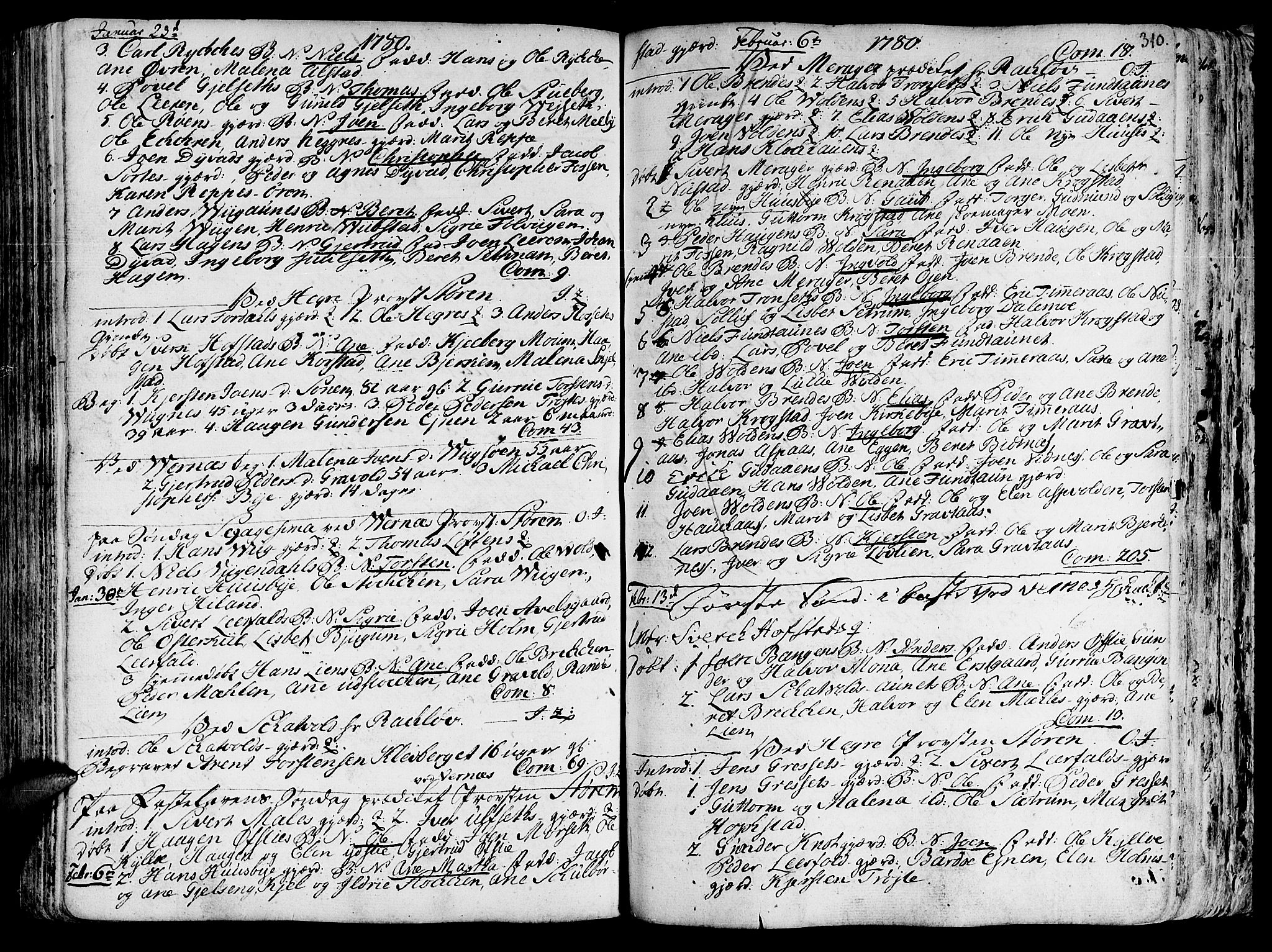 Ministerialprotokoller, klokkerbøker og fødselsregistre - Nord-Trøndelag, SAT/A-1458/709/L0057: Parish register (official) no. 709A05, 1755-1780, p. 310