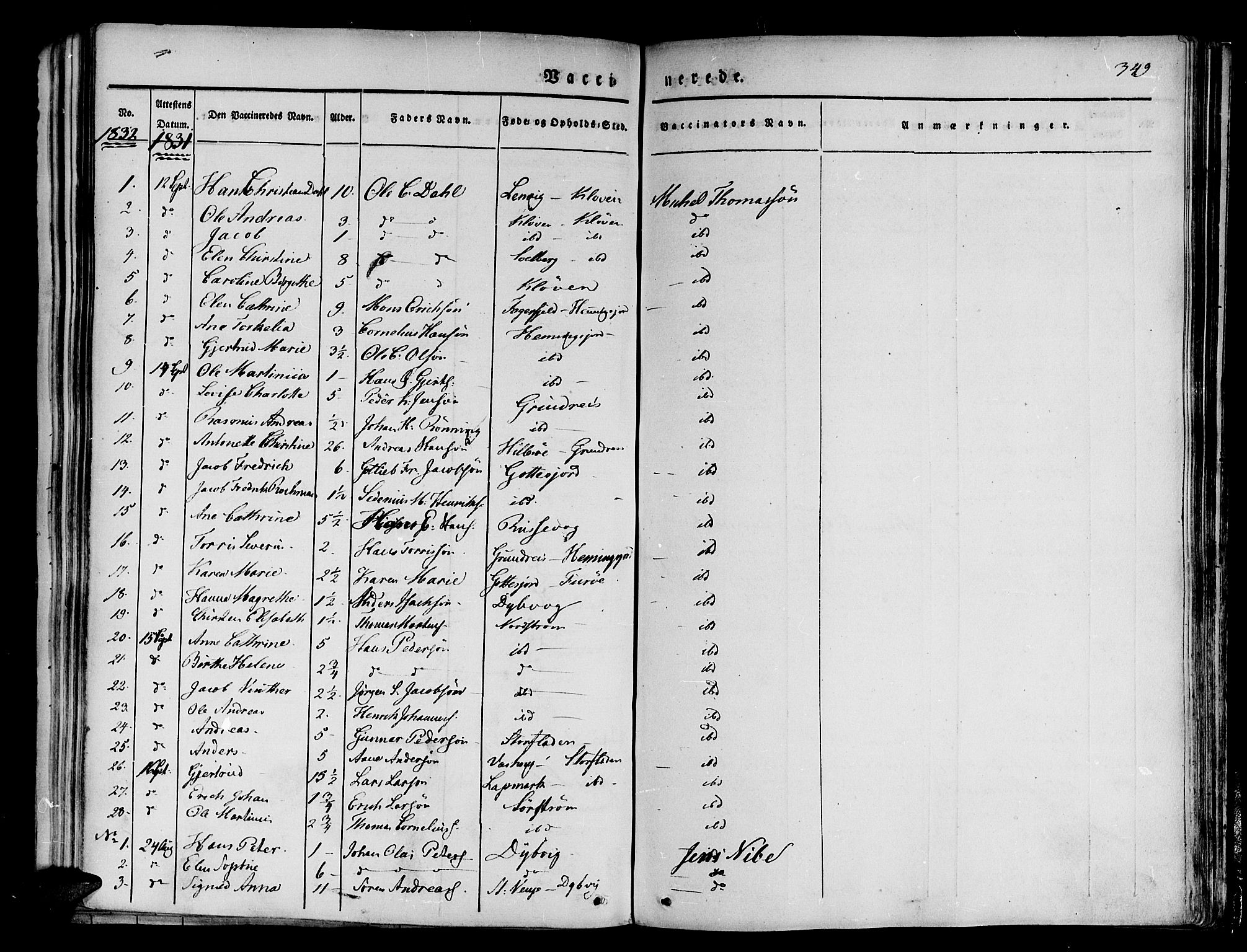 Tranøy sokneprestkontor, SATØ/S-1313/I/Ia/Iaa/L0005kirke: Parish register (official) no. 5, 1829-1844, p. 349