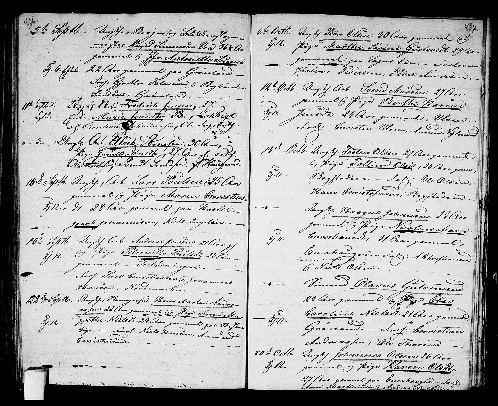 Aker prestekontor kirkebøker, AV/SAO-A-10861/G/L0007: Parish register (copy) no. 7, 1838-1846, p. 436-437