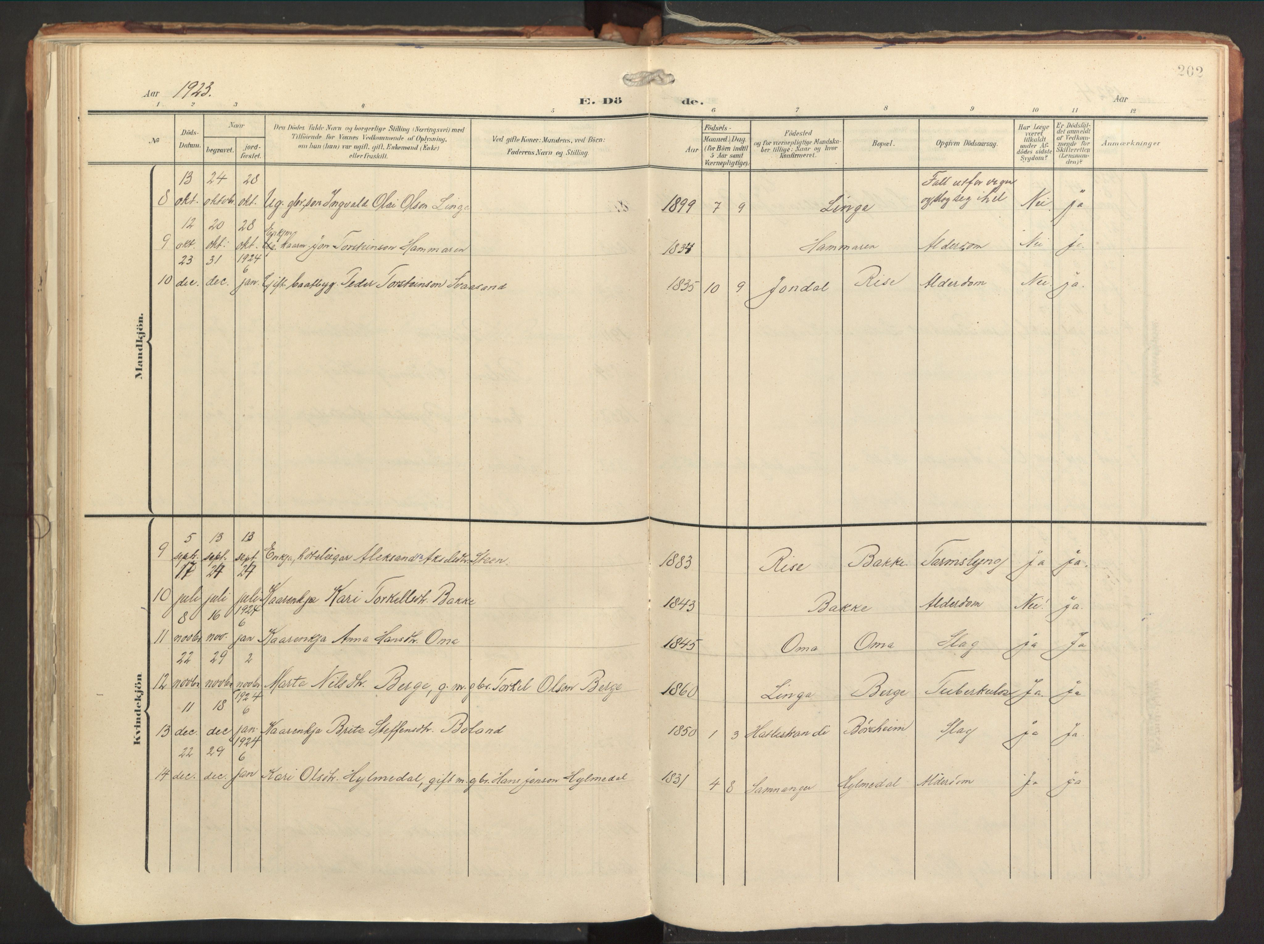 Strandebarm sokneprestembete, SAB/A-78401/H/Haa: Parish register (official) no. B 2, 1909-1941, p. 202