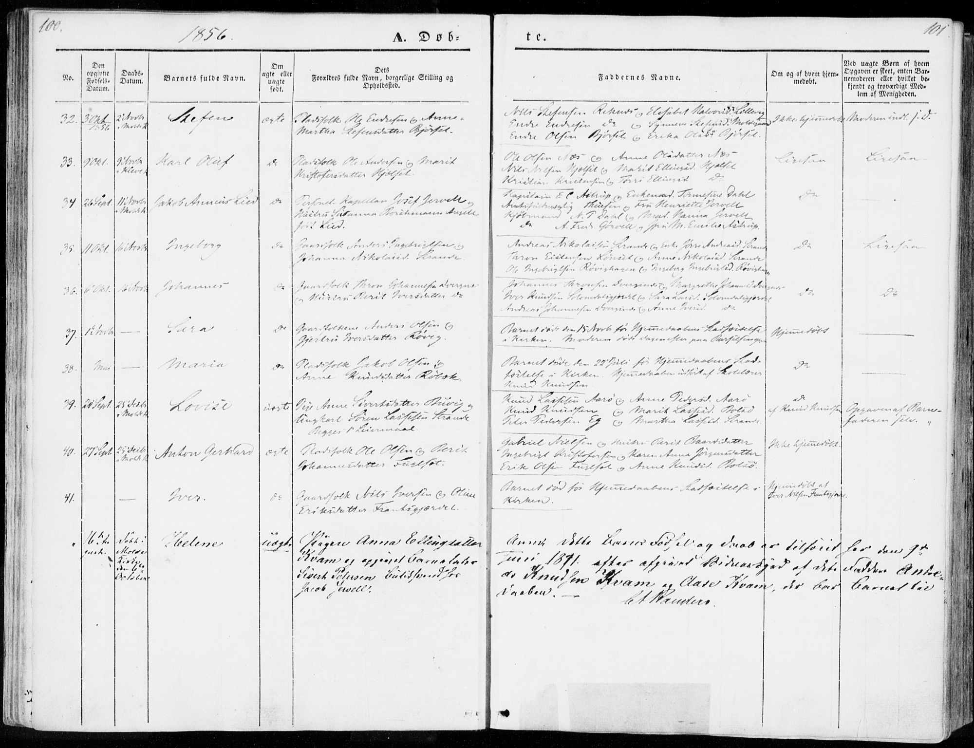 Ministerialprotokoller, klokkerbøker og fødselsregistre - Møre og Romsdal, SAT/A-1454/555/L0653: Parish register (official) no. 555A04, 1843-1869, p. 100-101