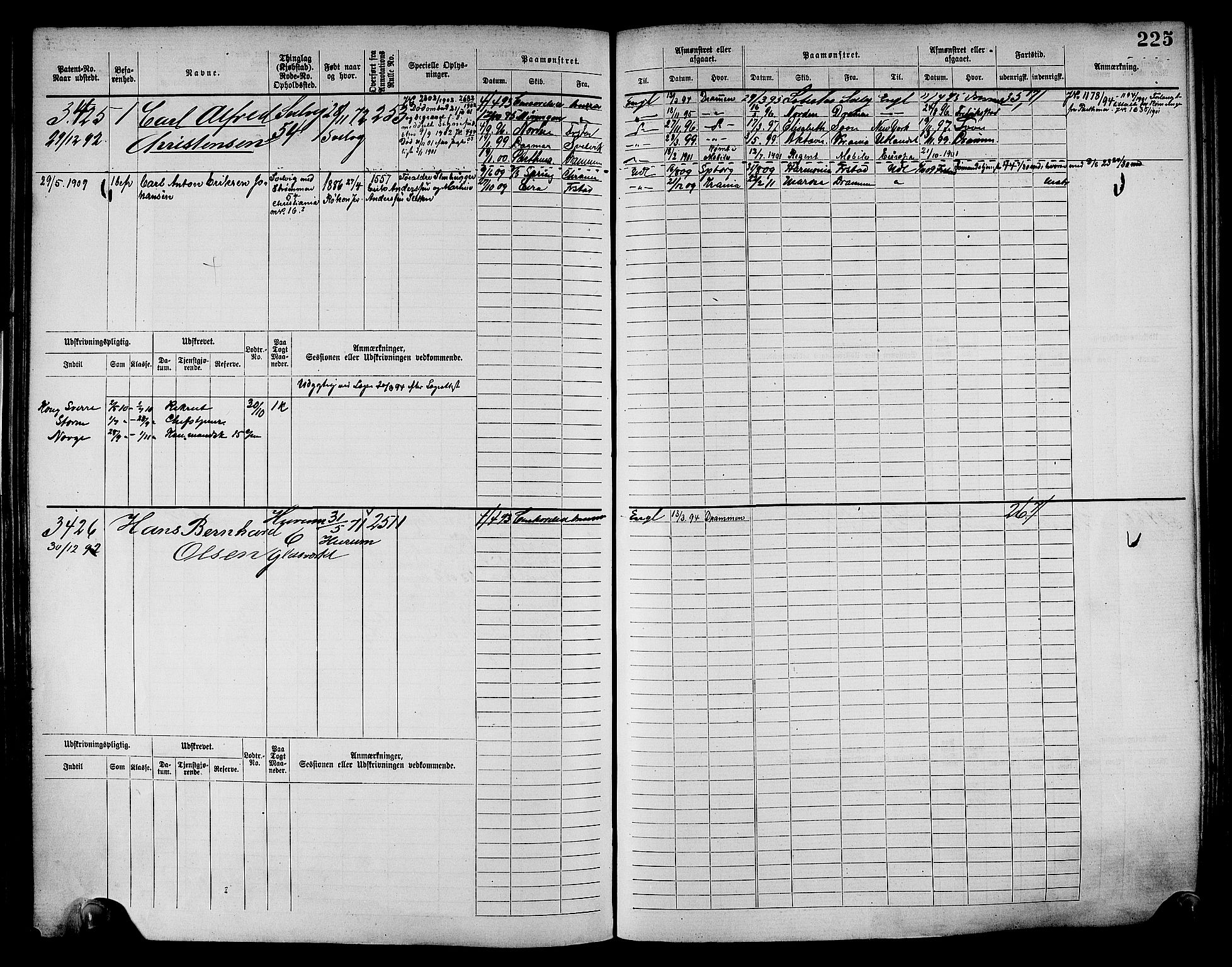 Drammen innrulleringsdistrikt, AV/SAKO-A-781/F/Fc/L0004: Hovedrulle, 1885, p. 231