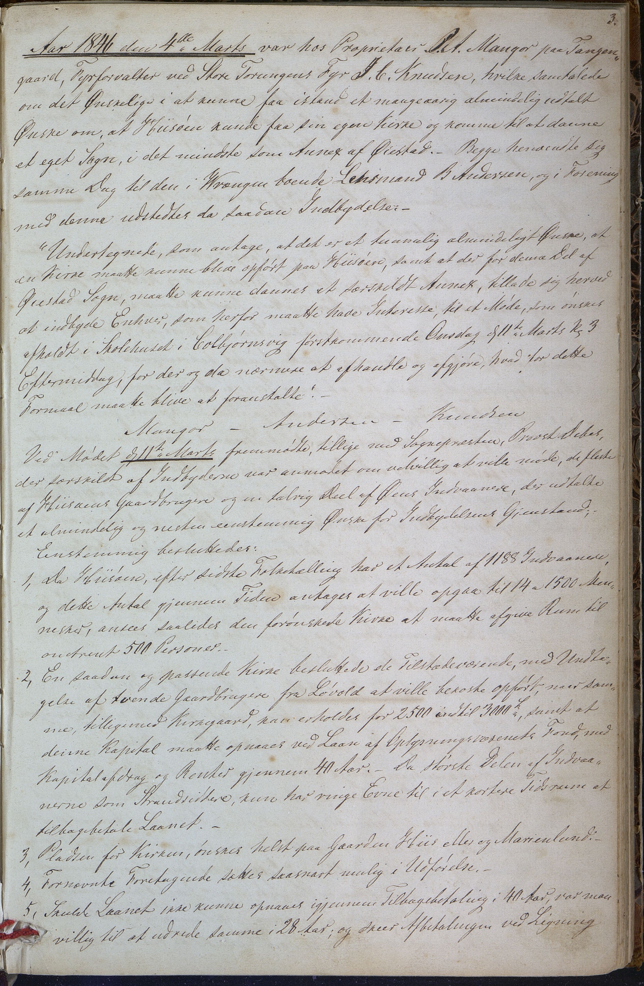 Hisøy kommune frem til 1991, AAKS/KA0922-PK/01/01b/L0001: Møtebok sognet, 1846-1868, p. 3