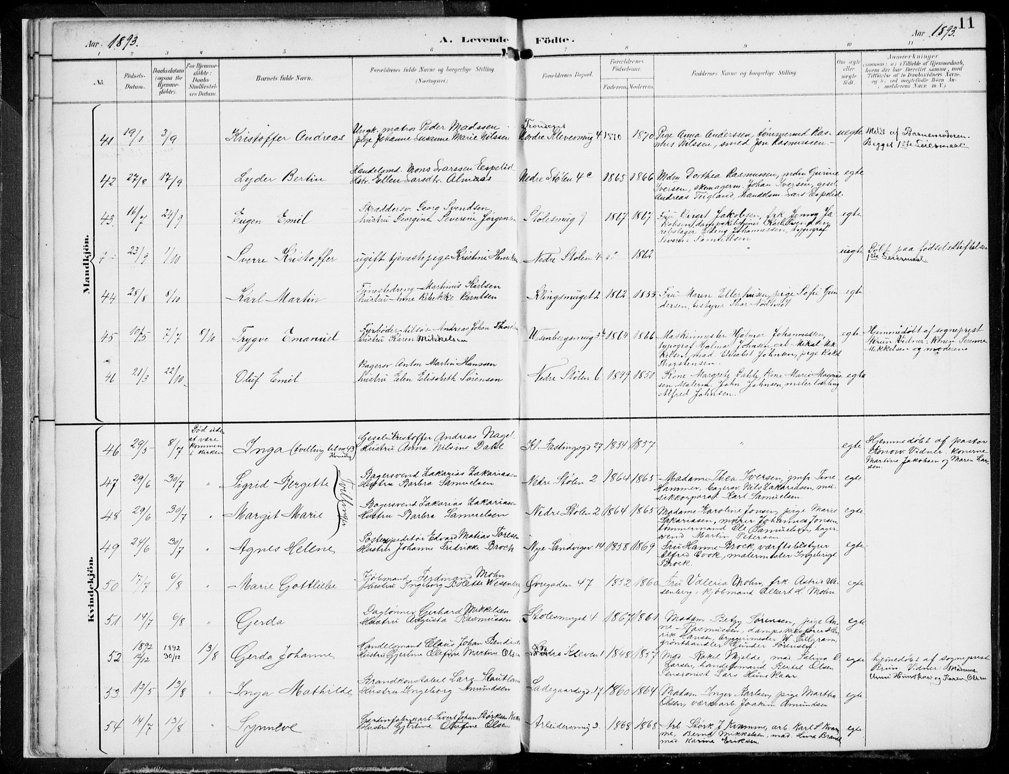 Mariakirken Sokneprestembete, AV/SAB-A-76901/H/Hab/L0005: Parish register (copy) no. A 5, 1893-1913, p. 11