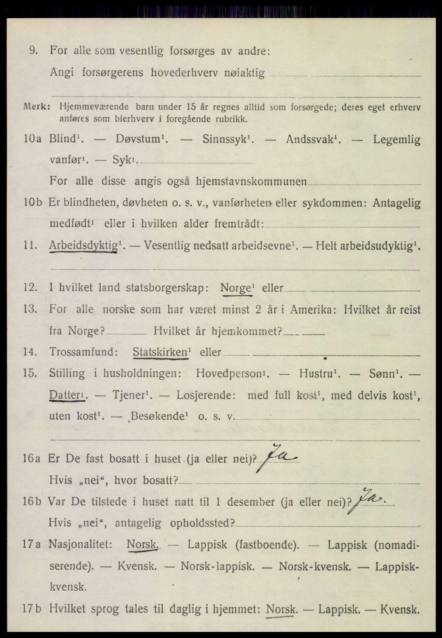 SAT, 1920 census for Vefsn, 1920, p. 1644