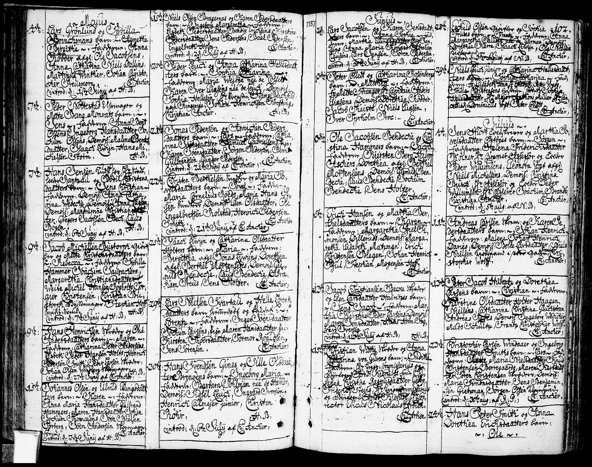 Oslo domkirke Kirkebøker, SAO/A-10752/F/Fa/L0003: Parish register (official) no. 3, 1731-1743, p. 102