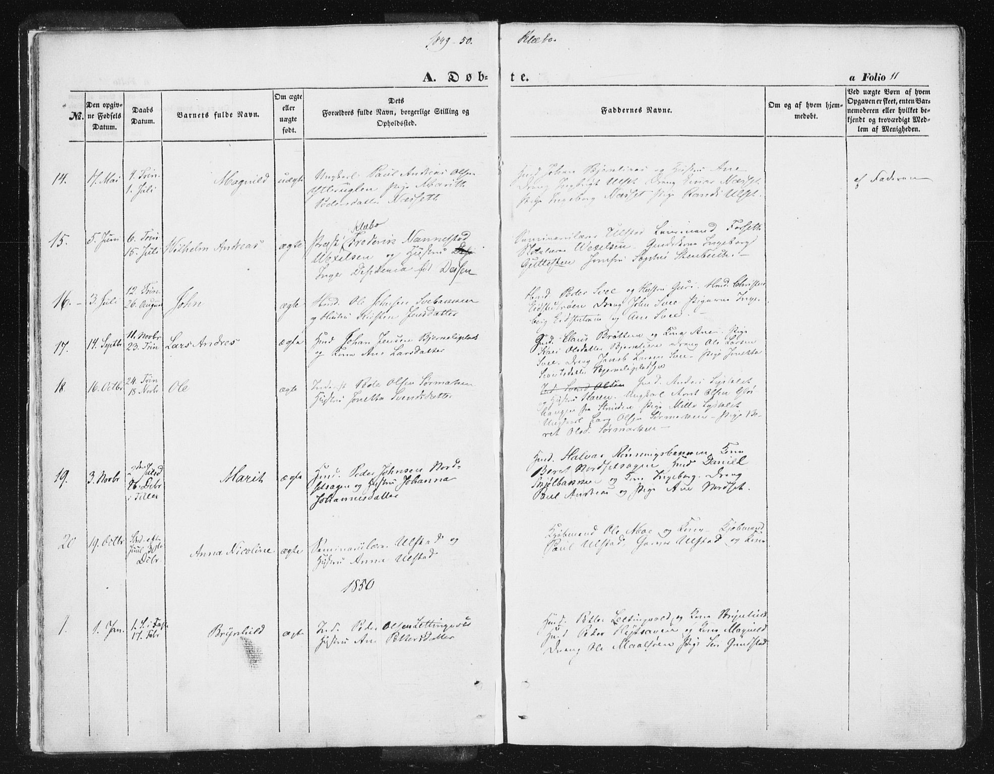 Ministerialprotokoller, klokkerbøker og fødselsregistre - Sør-Trøndelag, SAT/A-1456/618/L0441: Parish register (official) no. 618A05, 1843-1862, p. 11