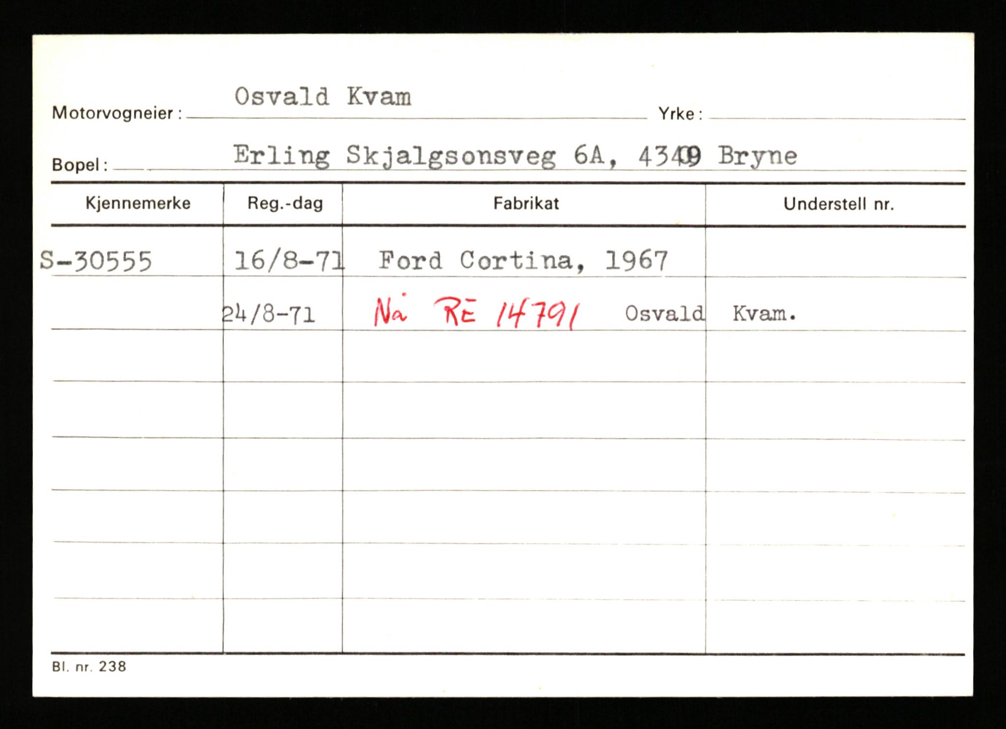 Stavanger trafikkstasjon, SAST/A-101942/0/G/L0005: Registreringsnummer: 23000 - 34245, 1930-1971, p. 2331