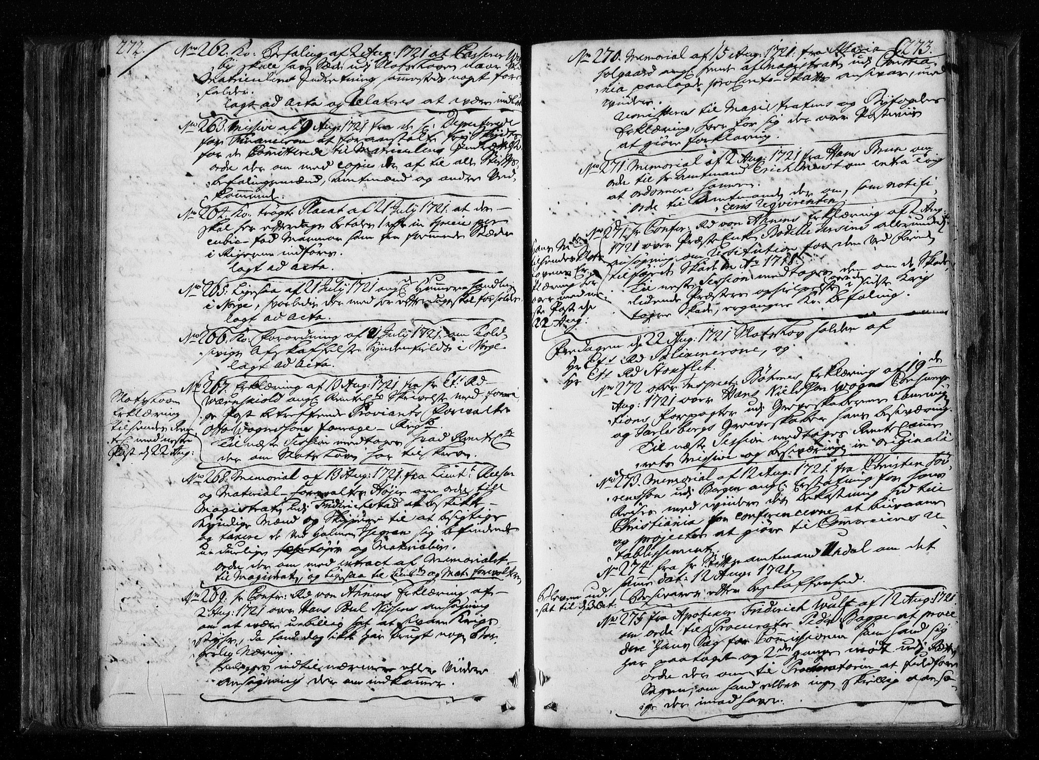 Stattholderembetet 1572-1771, AV/RA-EA-2870/Aa/L0010: Voteringsprotokoll (konseptprotokoll), 1719-1722, p. 272-273
