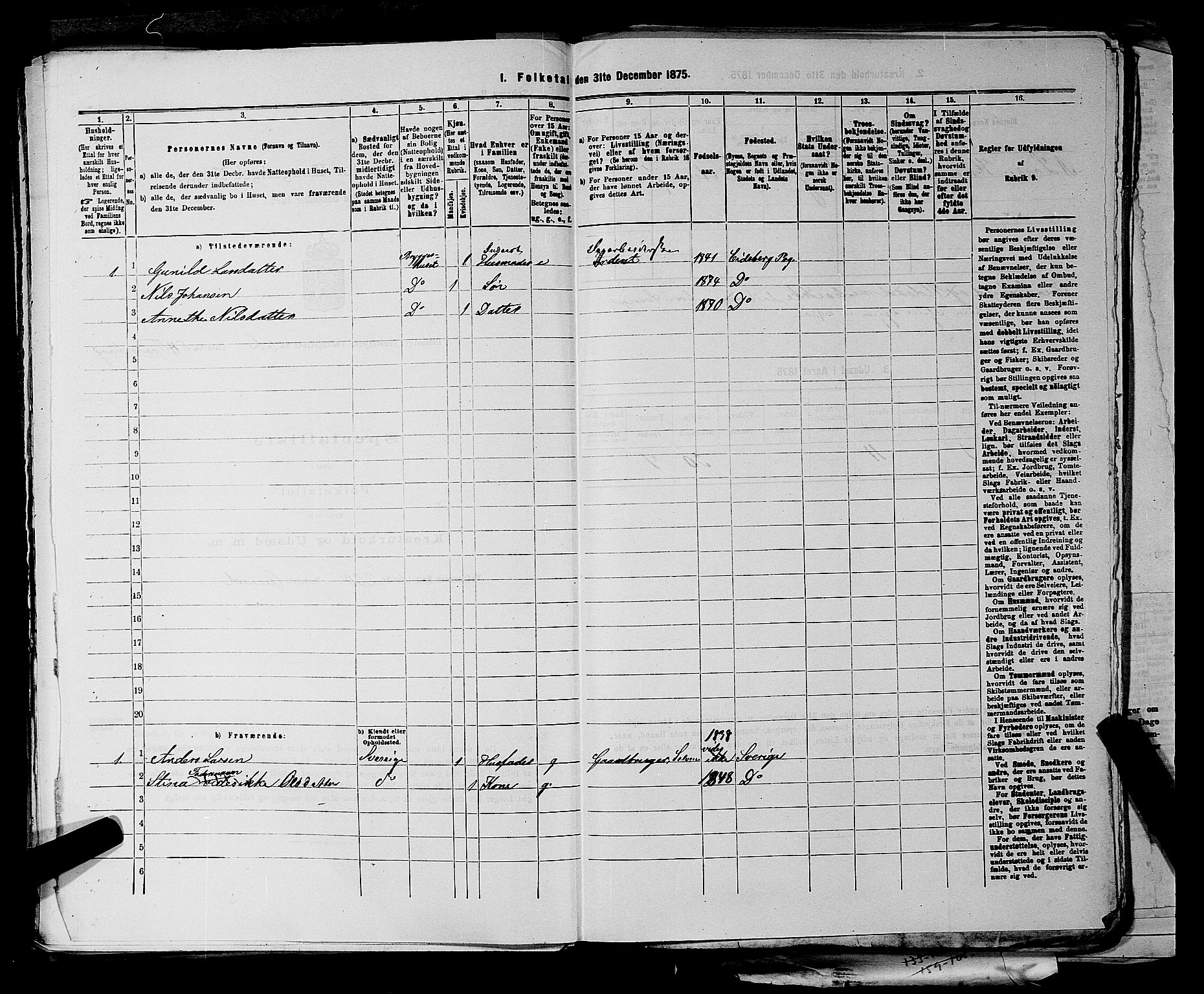 RA, 1875 census for 0125P Eidsberg, 1875, p. 1320