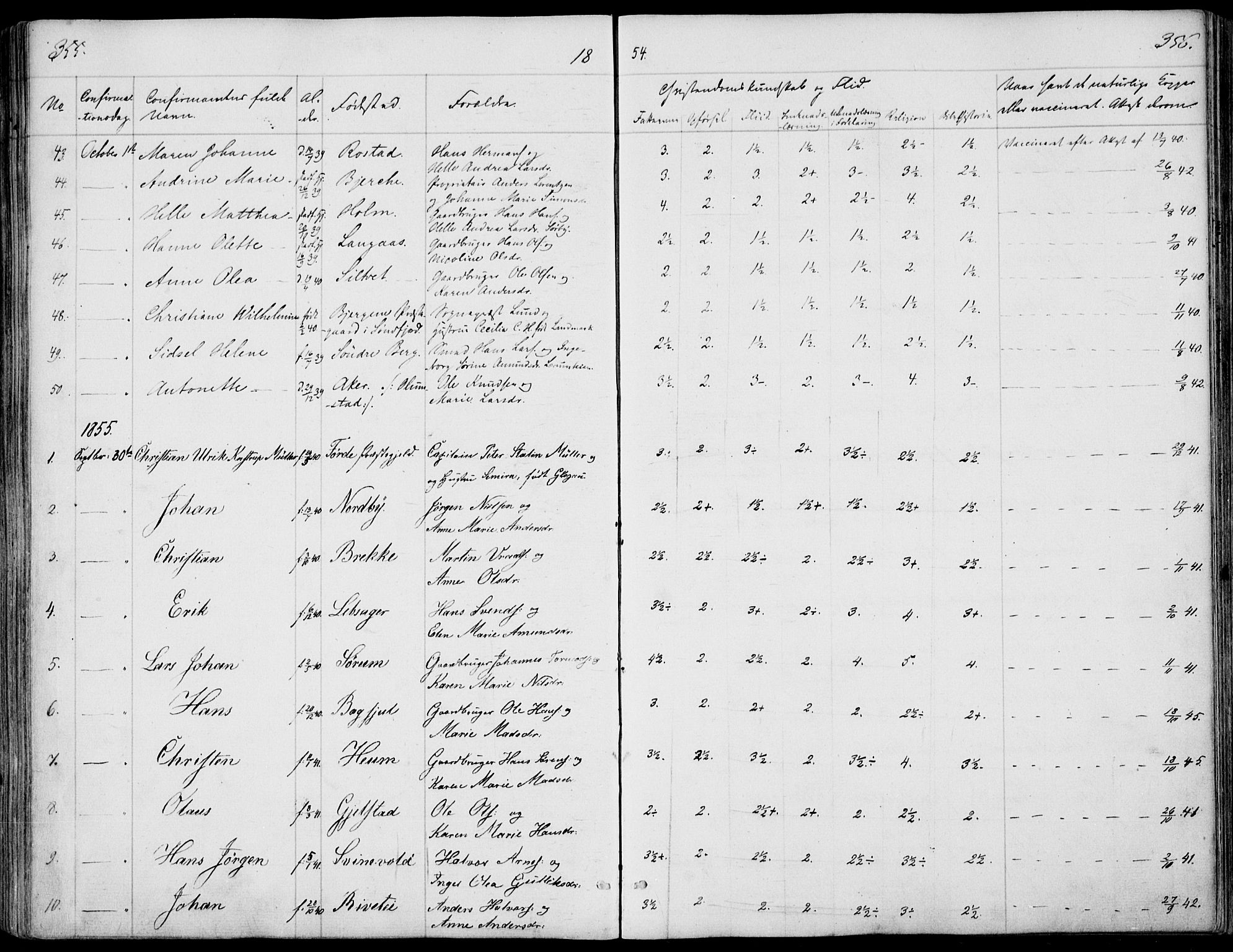 Våle kirkebøker, AV/SAKO-A-334/F/Fa/L0009a: Parish register (official) no. I 9A, 1839-1860, p. 355-356