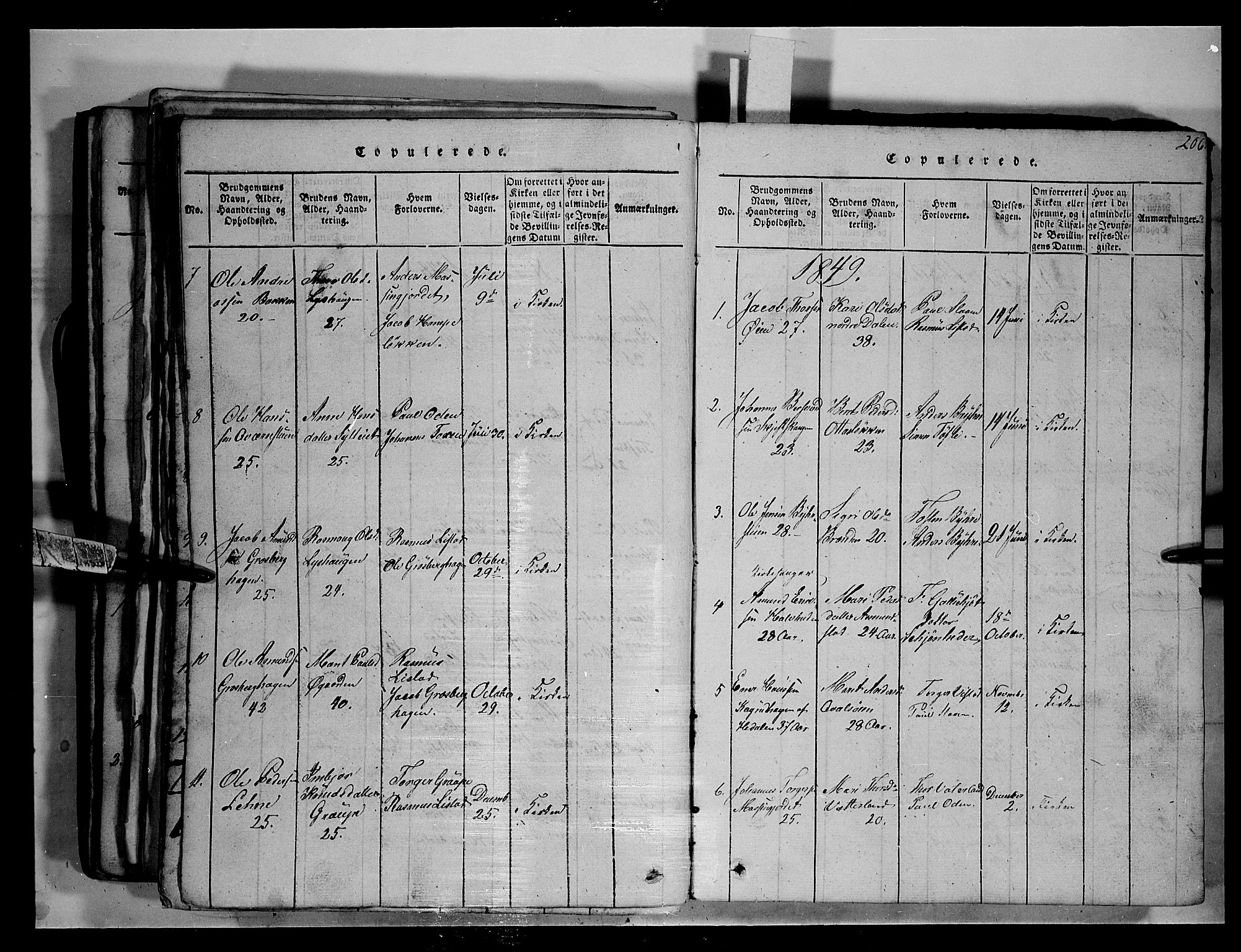 Fron prestekontor, SAH/PREST-078/H/Ha/Hab/L0003: Parish register (copy) no. 3, 1816-1850, p. 206