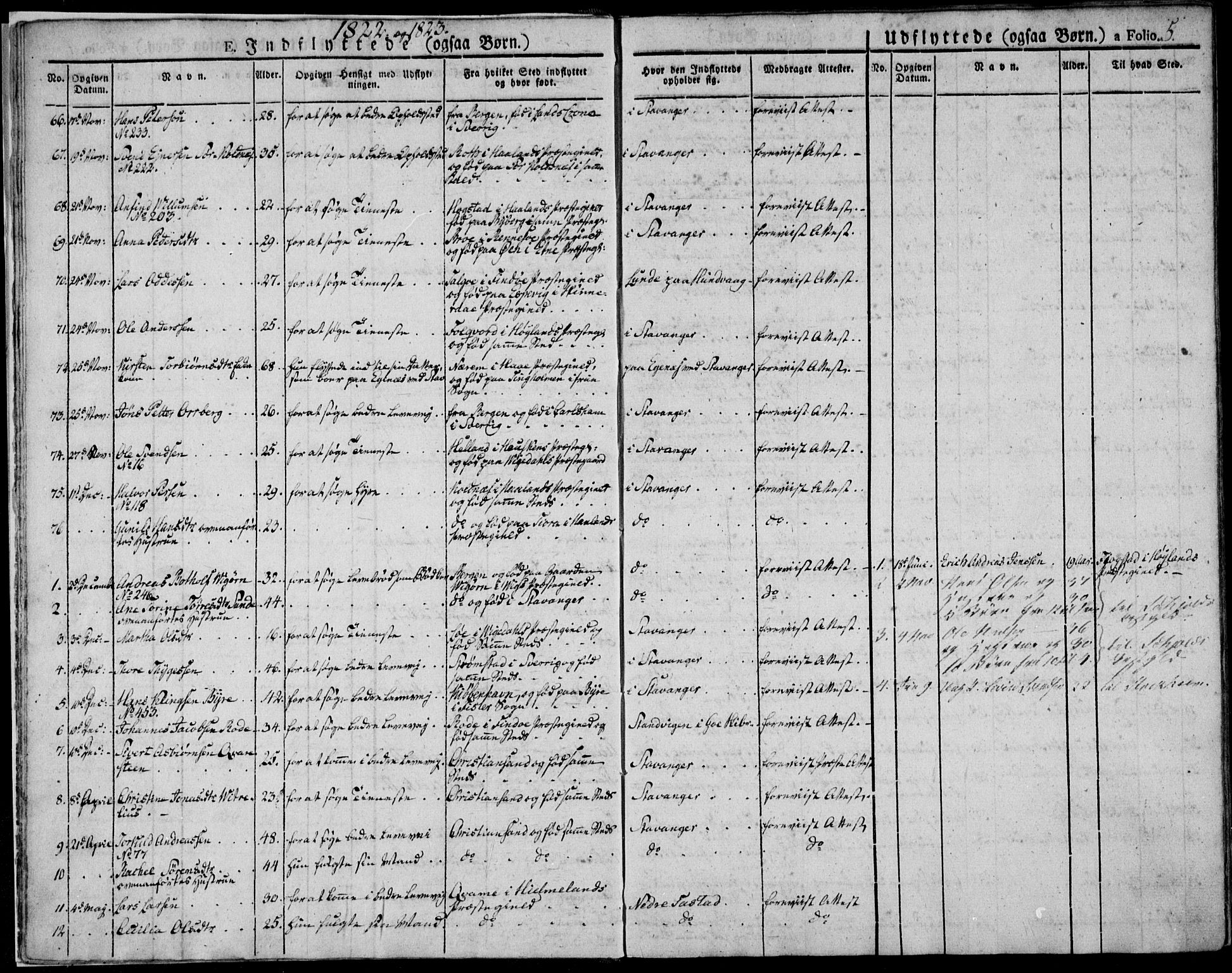 Domkirken sokneprestkontor, SAST/A-101812/001/30/30BA/L0010: Parish register (official) no. A 10, 1821-1859, p. 5